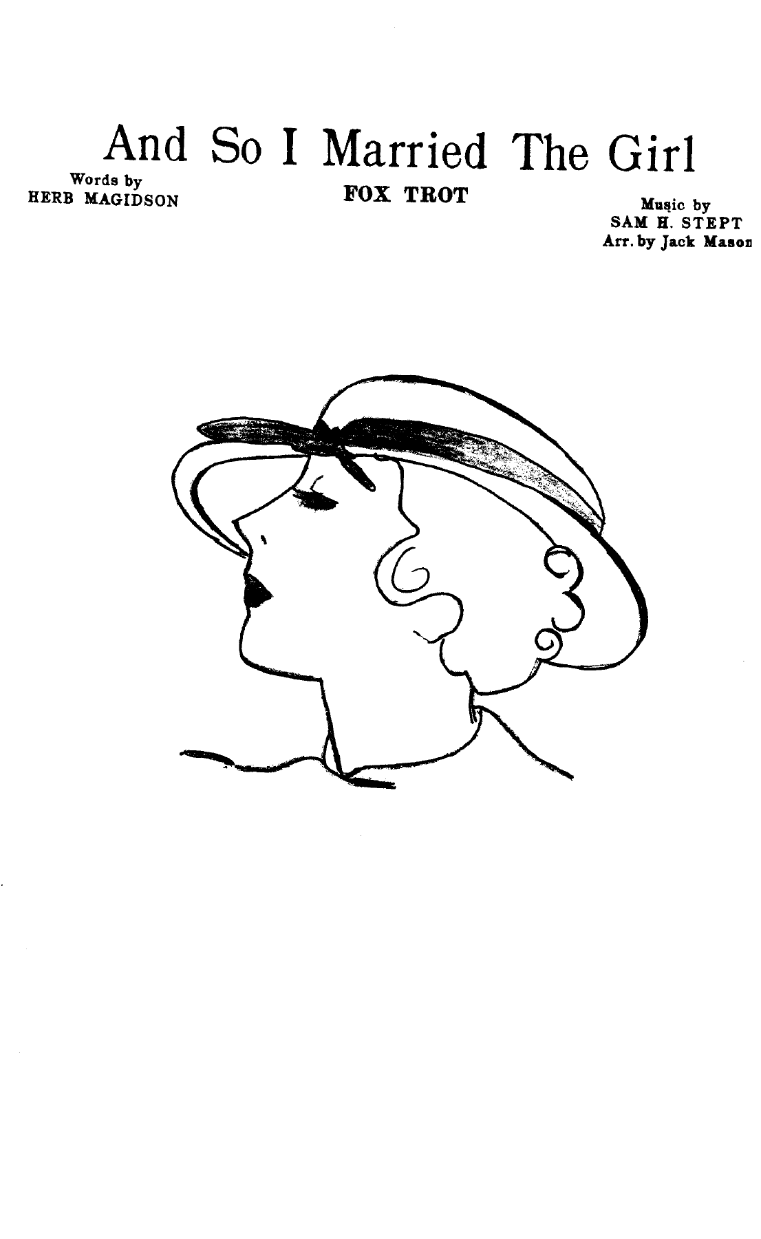And So I Married The Girl — sheet music preview