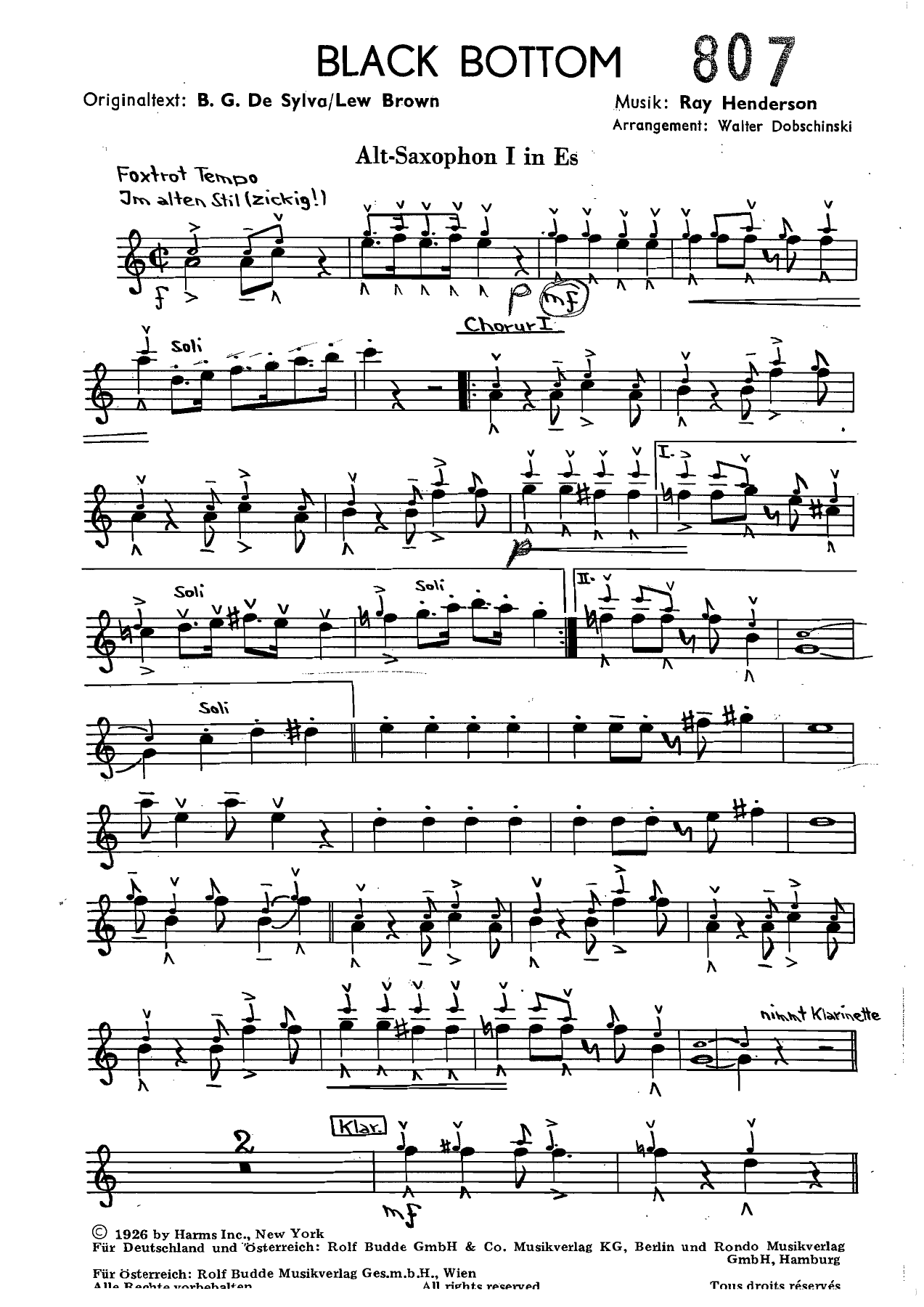 Black Bottom — sheet music preview