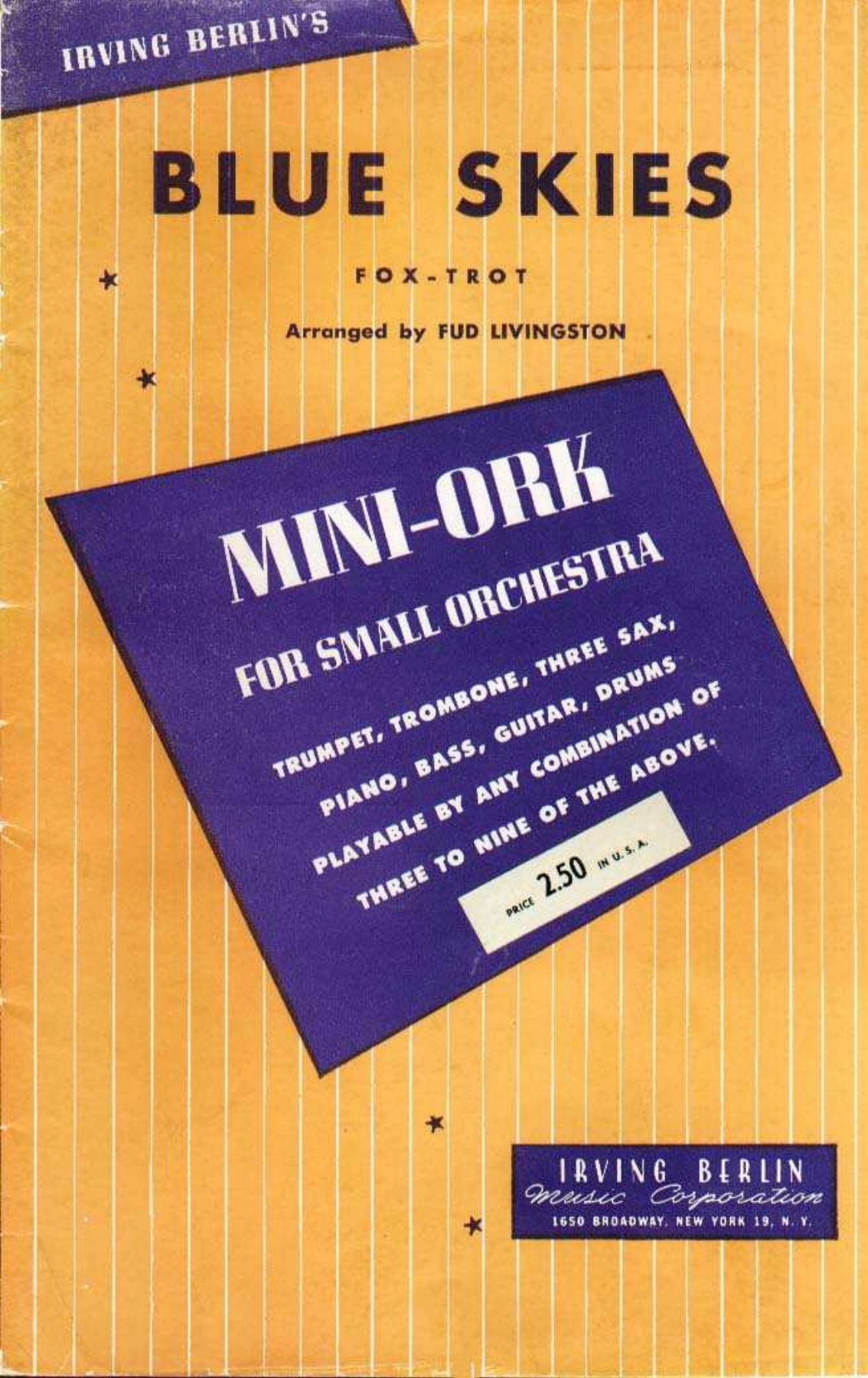 Blue Skies — sheet music preview