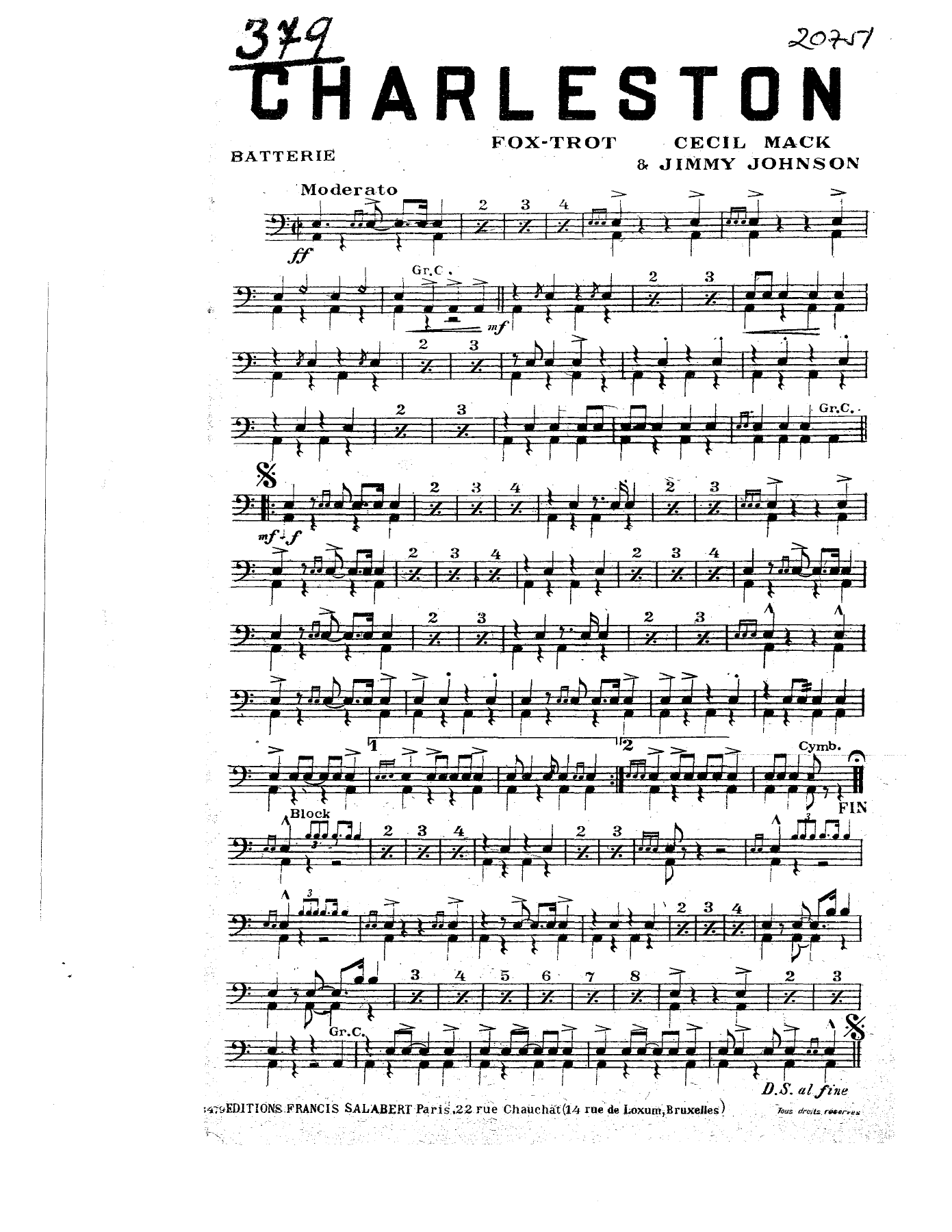 Charleston — sheet music preview