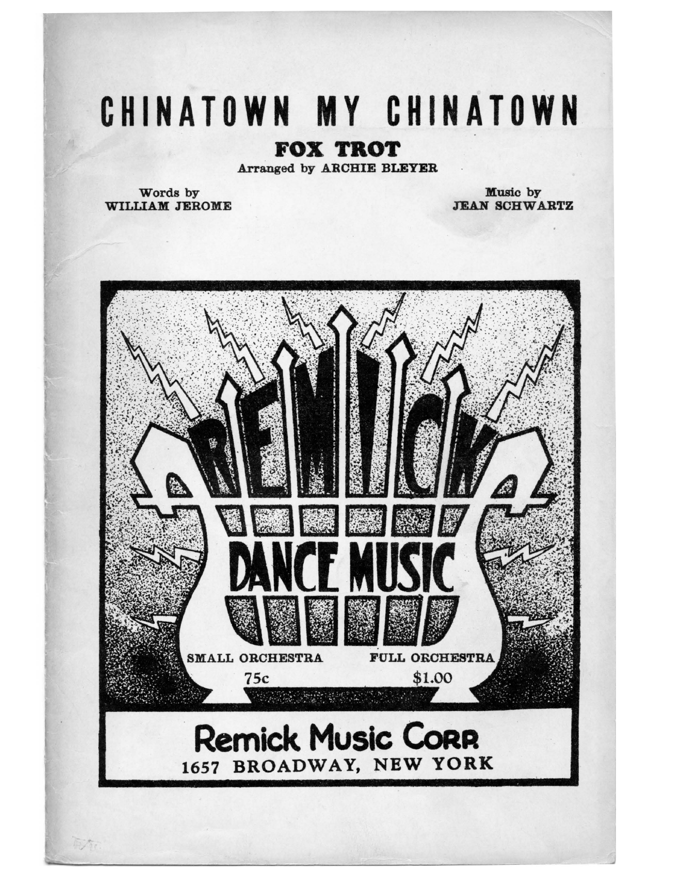 Chinatown My Chinatown — sheet music preview