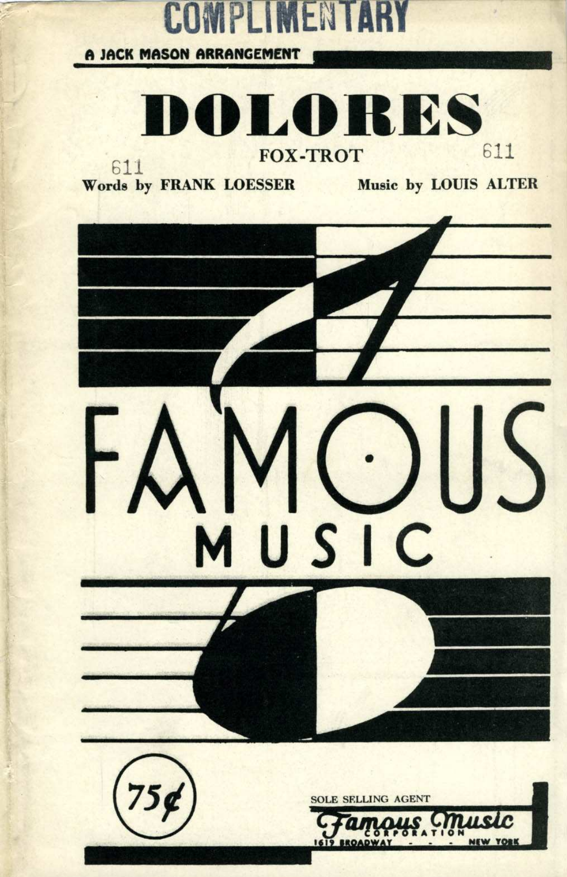 Delores — sheet music preview