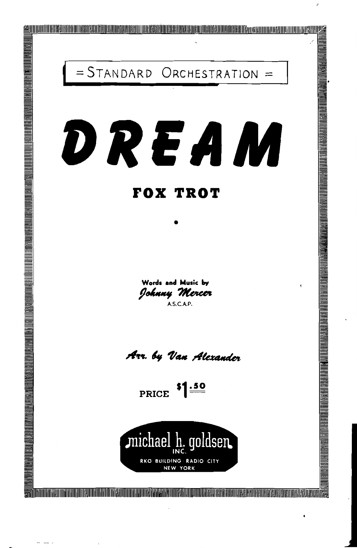 Dream — sheet music preview