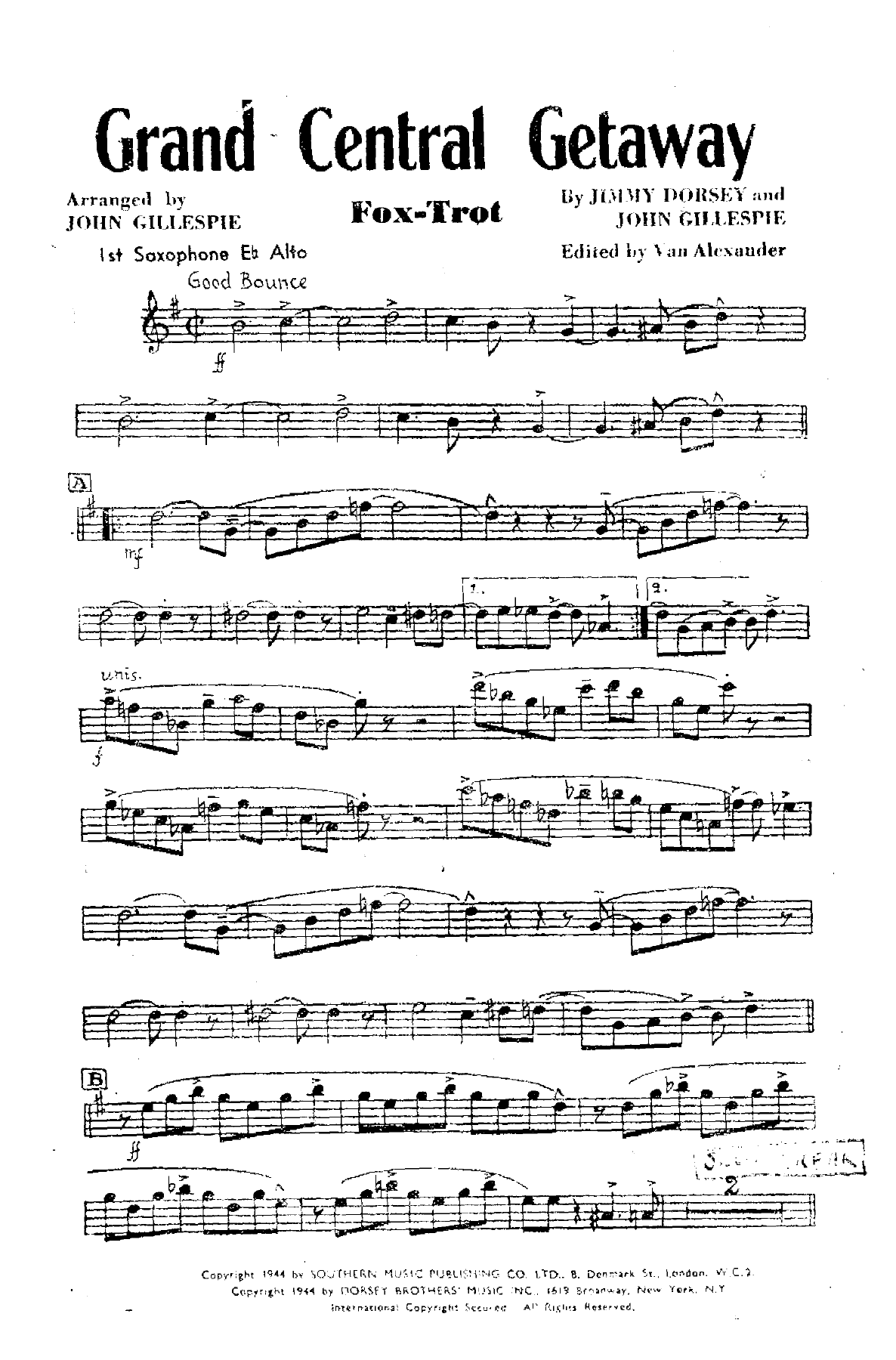 Grand Central Getaway — sheet music preview