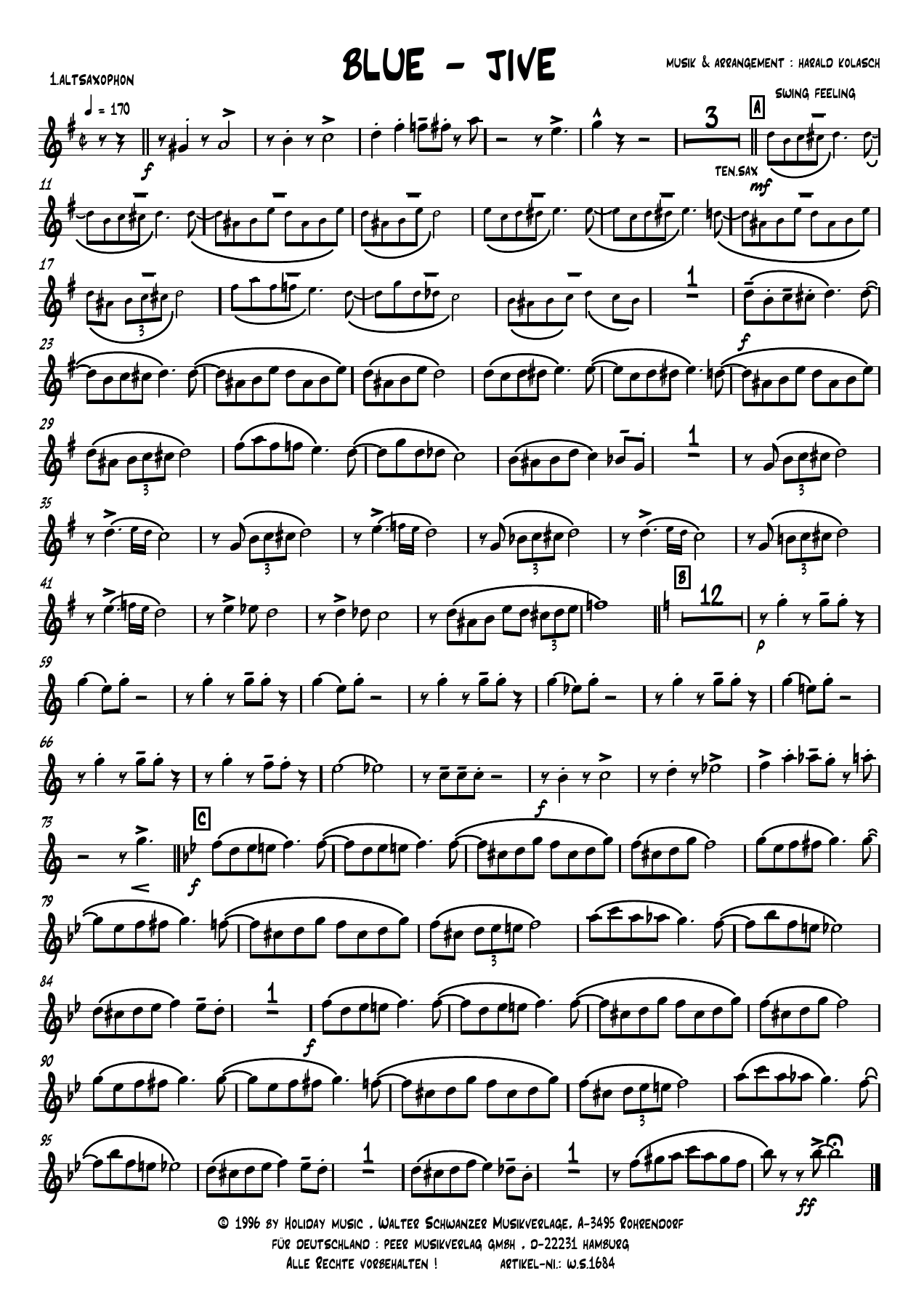 Blue Jive — sheet music preview
