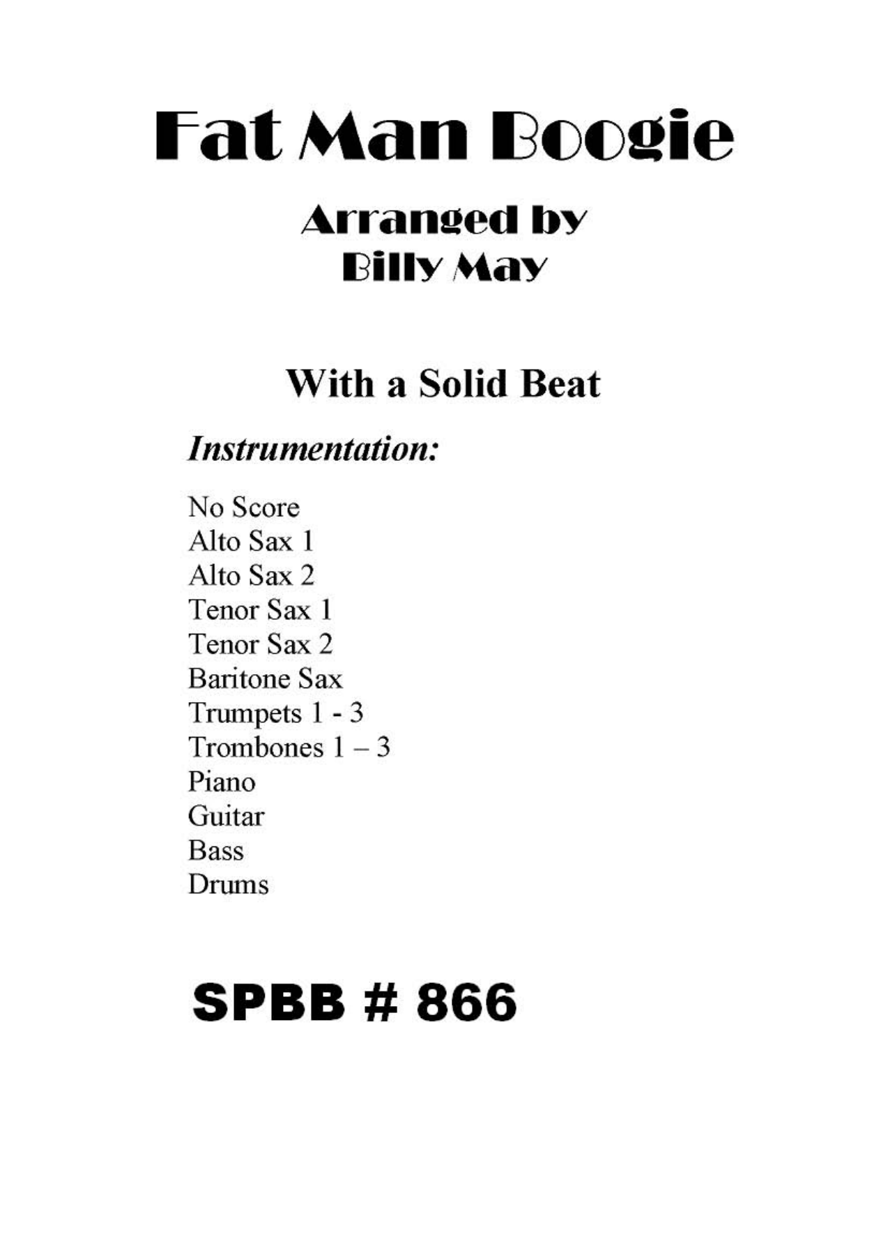 Fat Man Boogie — sheet music preview