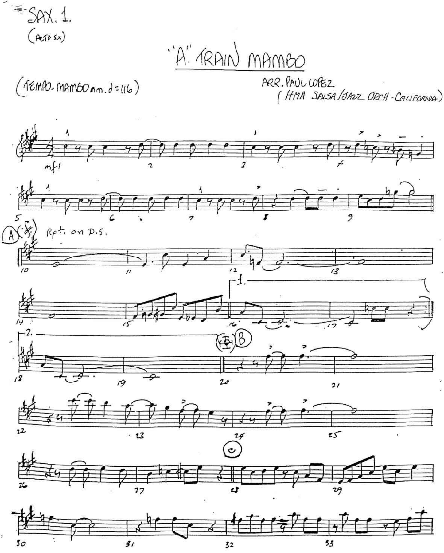 A Train Mambo — sheet music preview
