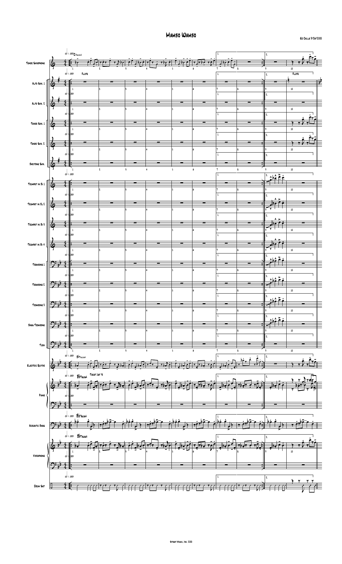 Mambo Wambo — sheet music preview