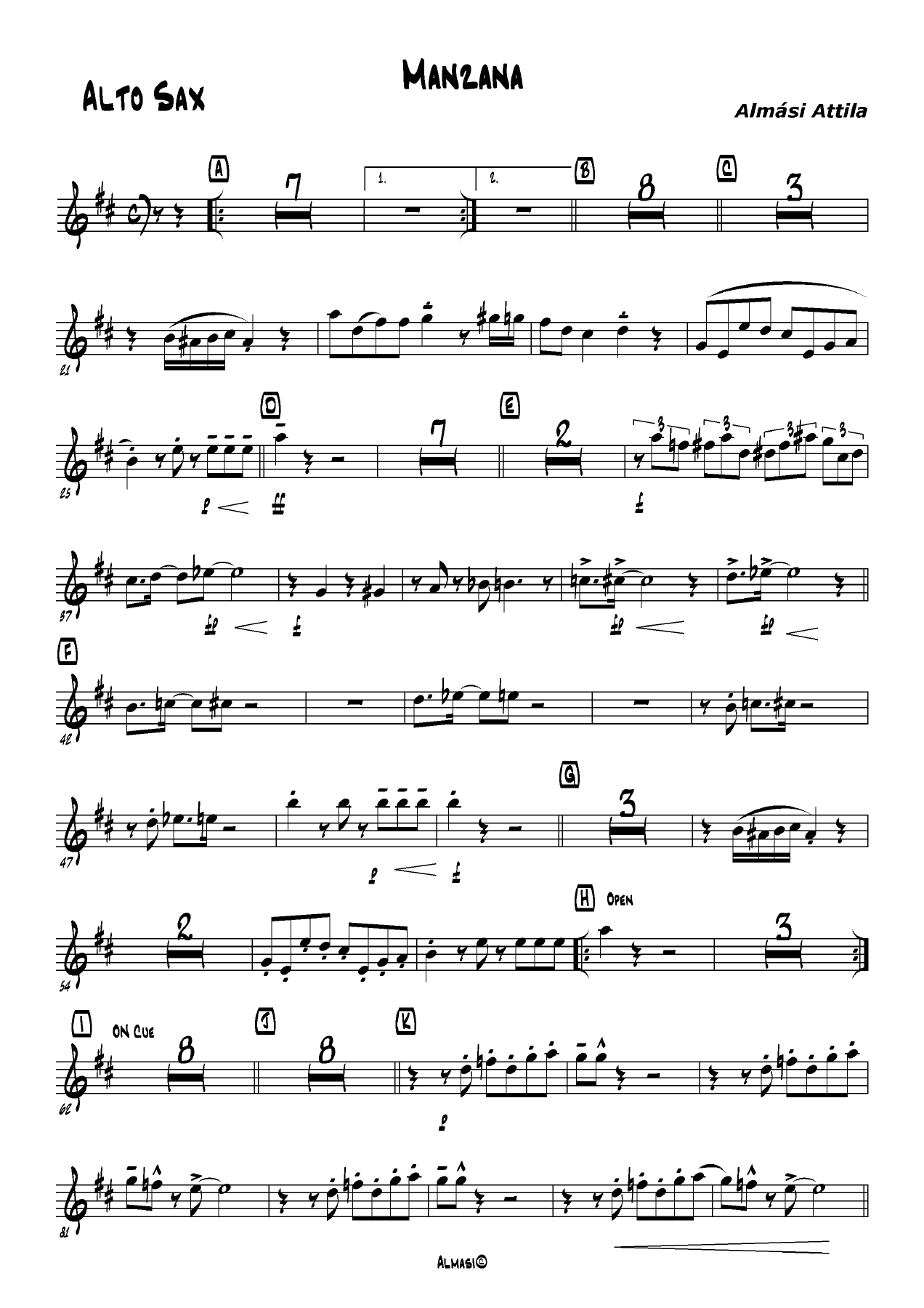 Manzana — sheet music preview