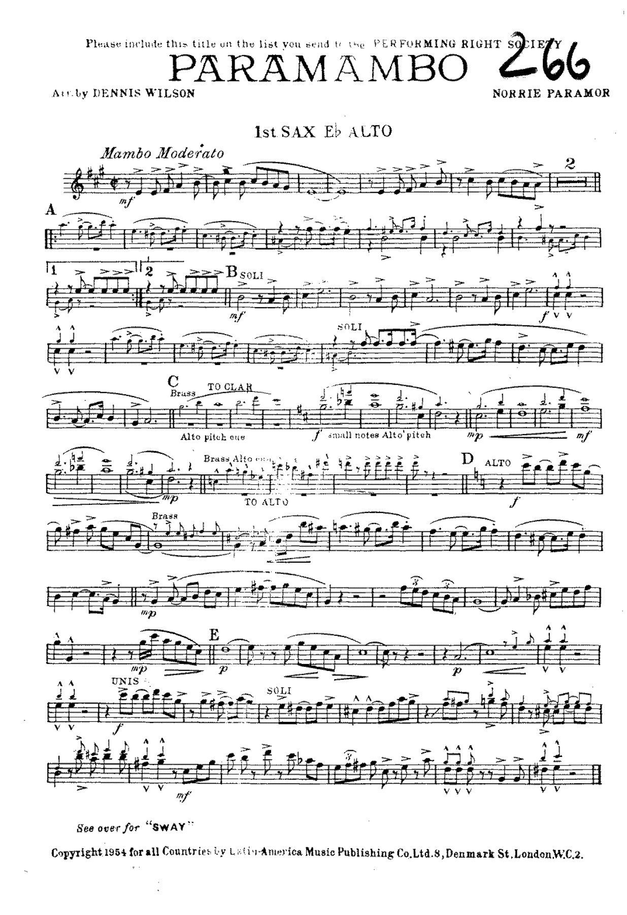 Paramambo — sheet music preview