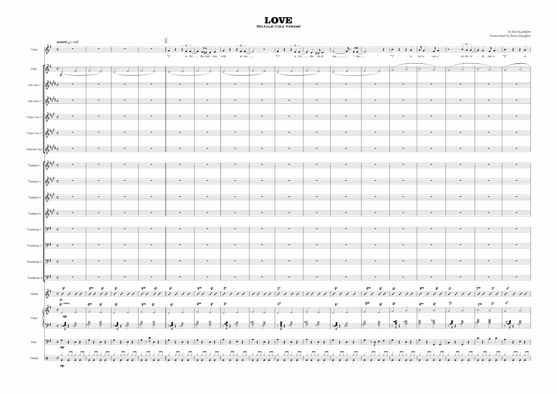 L-O-V-E — sheet music preview