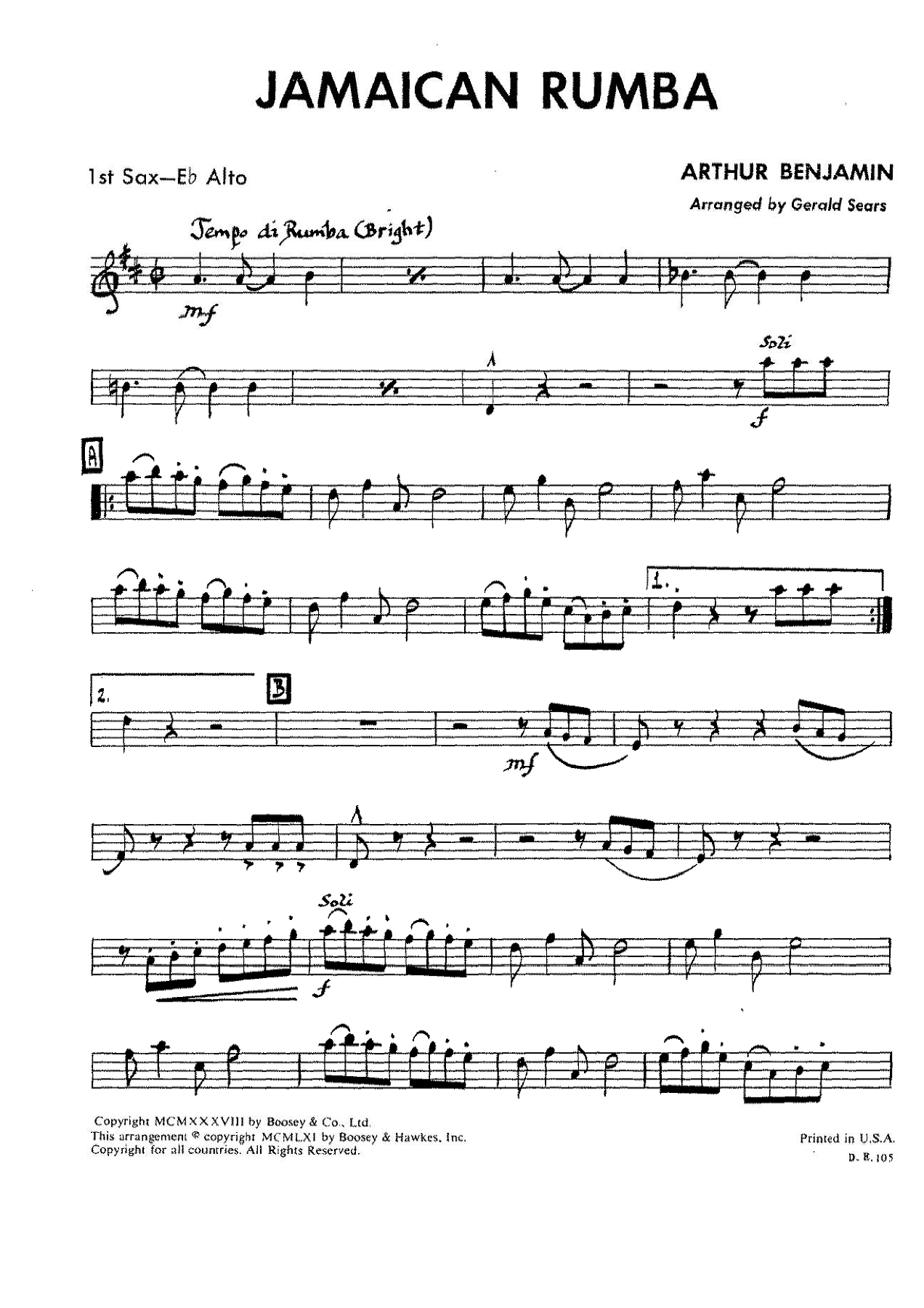 Jamacian Rhumba — sheet music preview