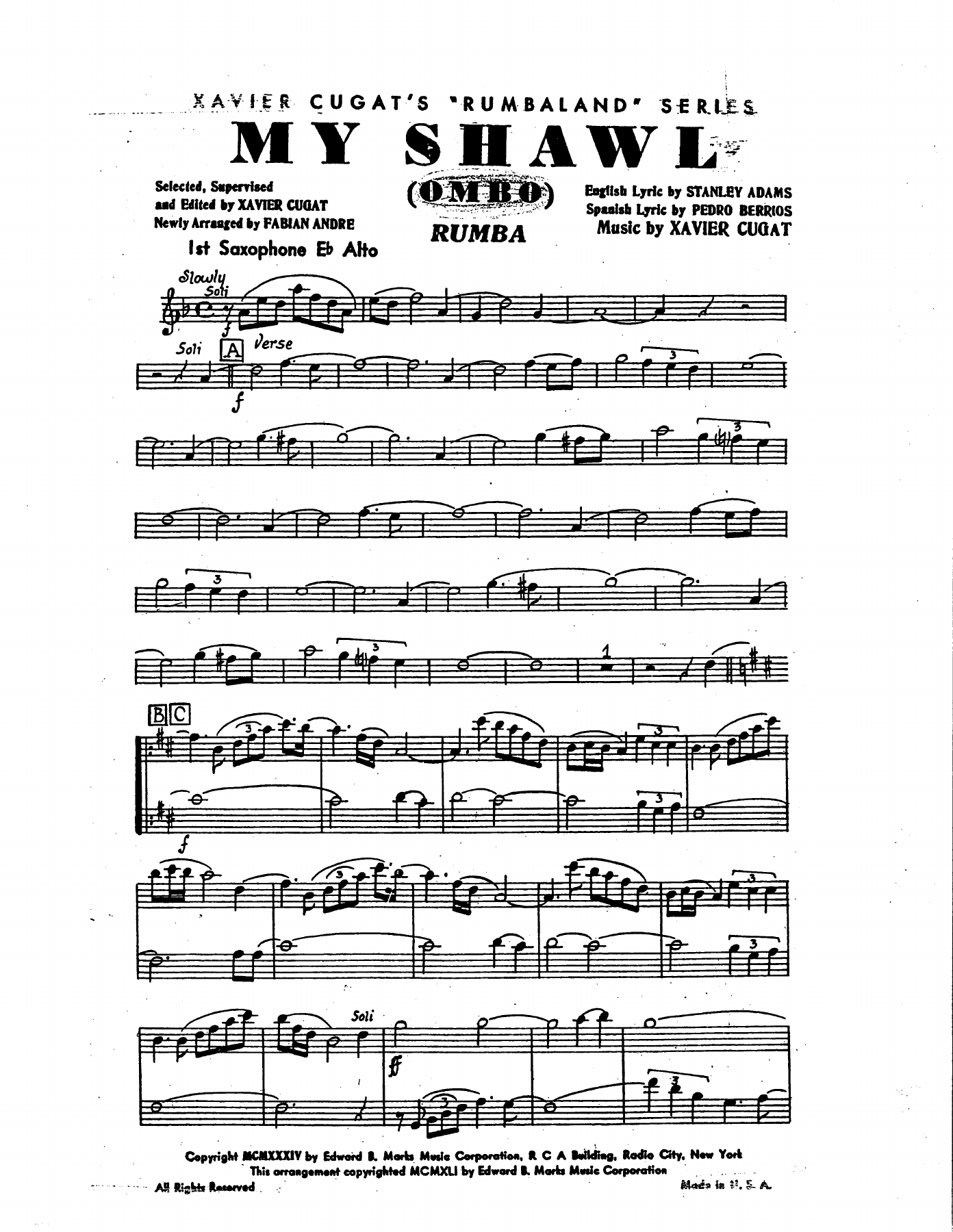 My Shawl — sheet music preview