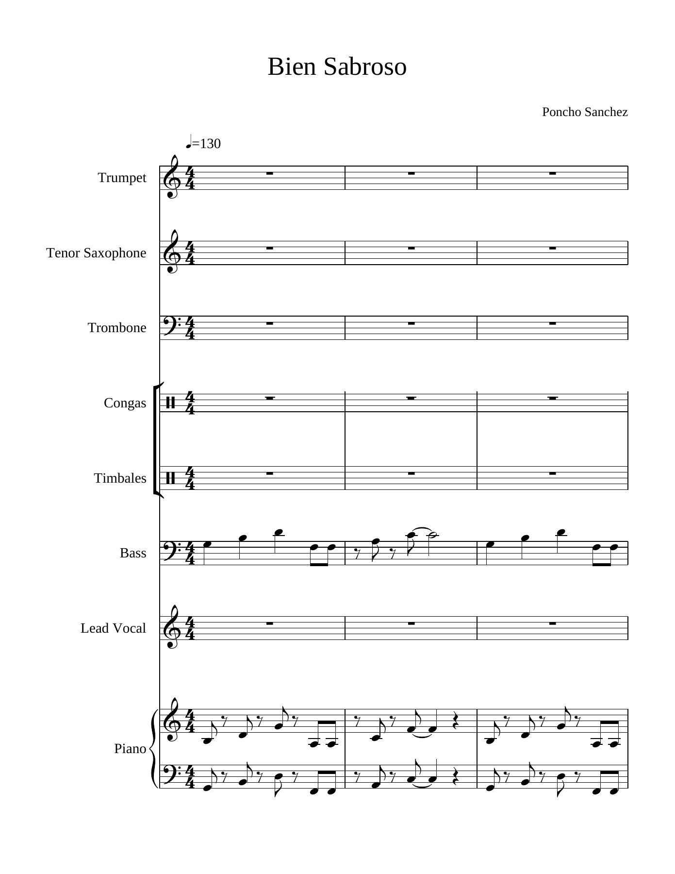 Bien Sabroso — sheet music preview
