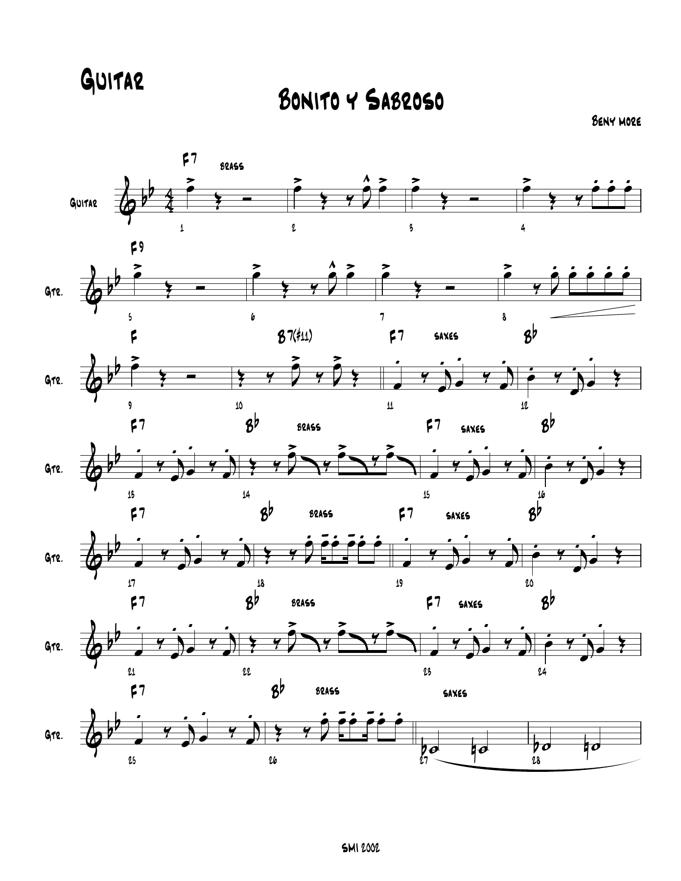Bonito Y Sabrosos — sheet music preview