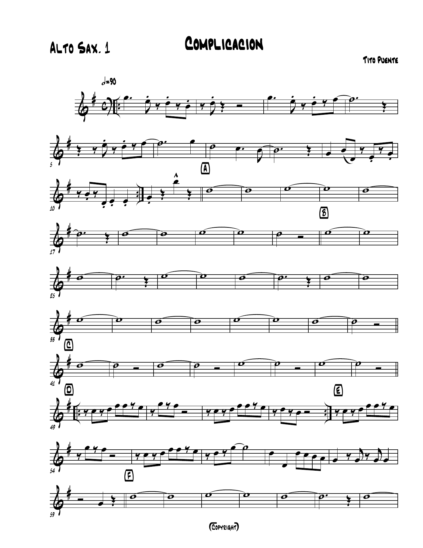 Complicacion — sheet music preview