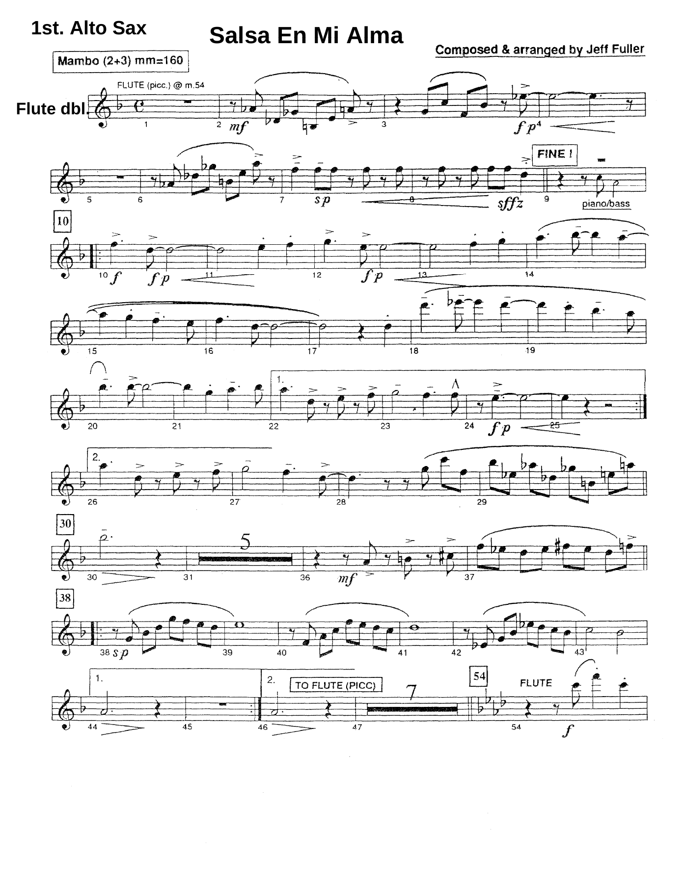 Salsa En Mi Alma — sheet music preview