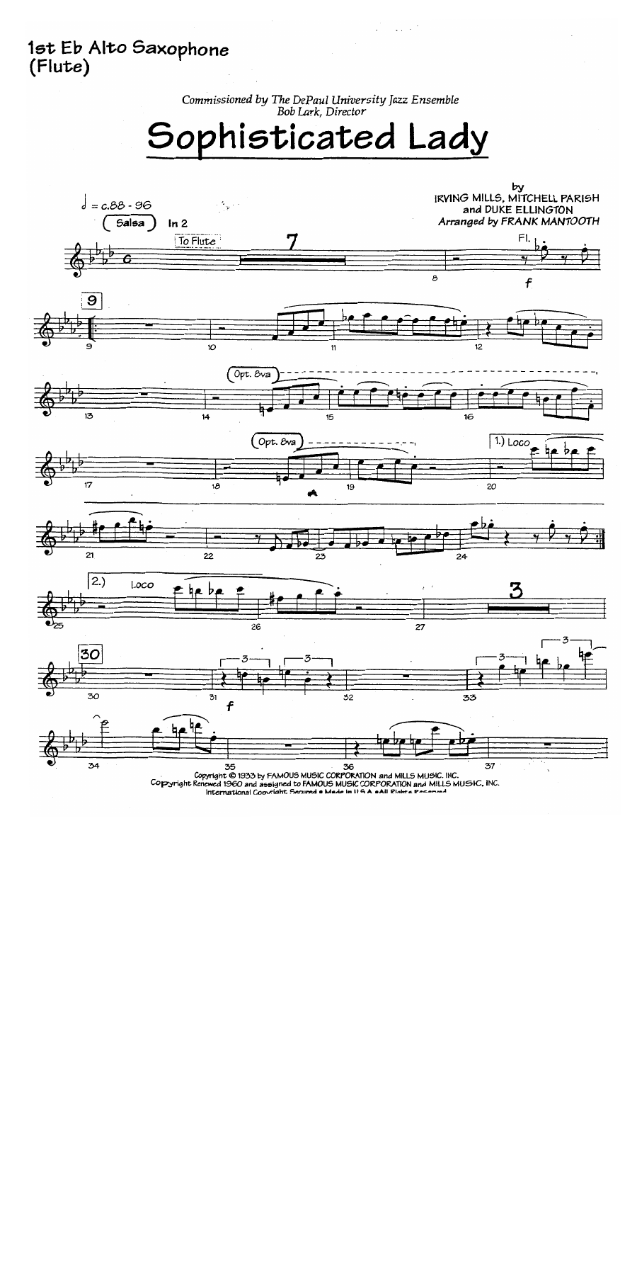 Sophisticated Lady — sheet music preview