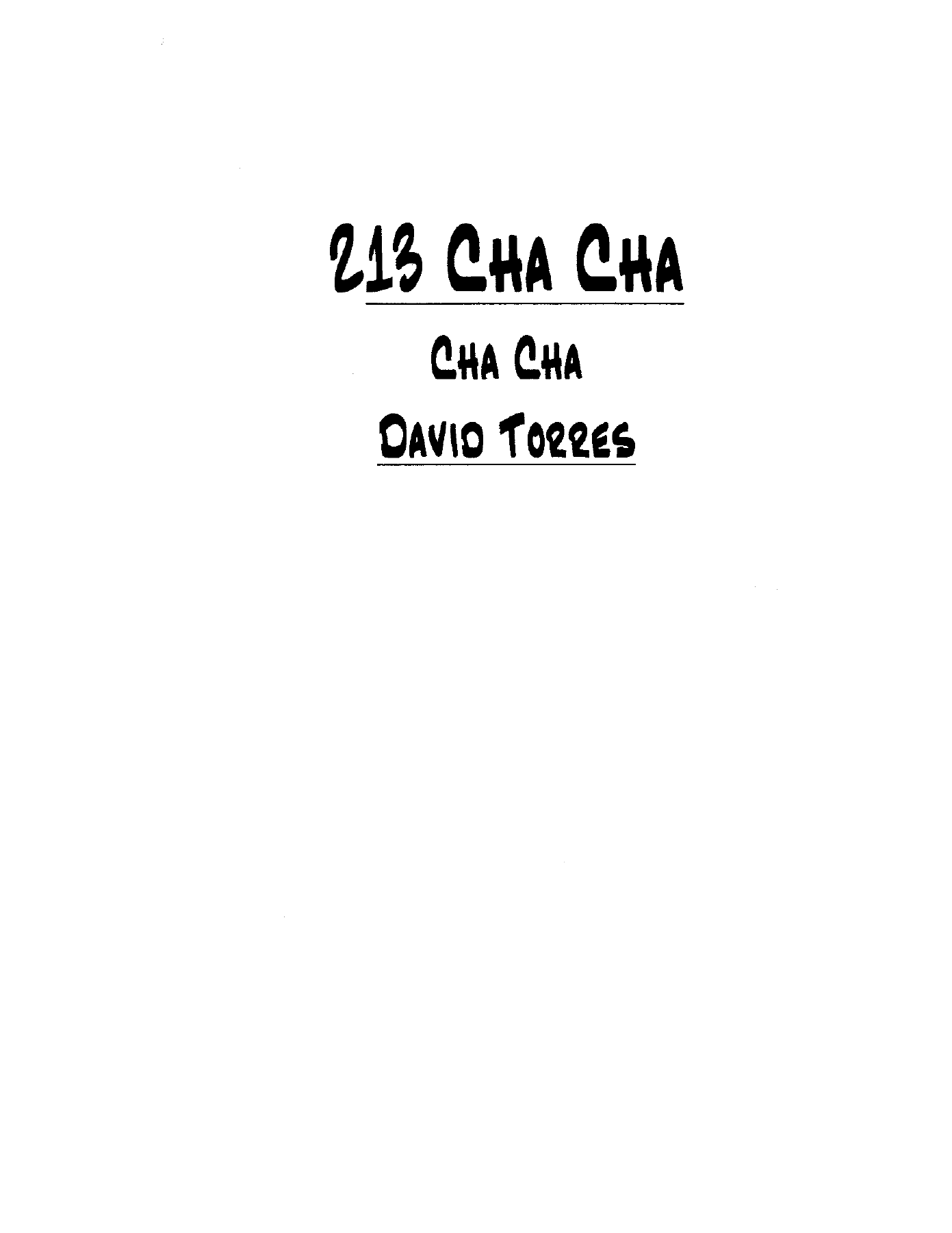 213 Cha Cha -Torres - Todd — sheet music preview