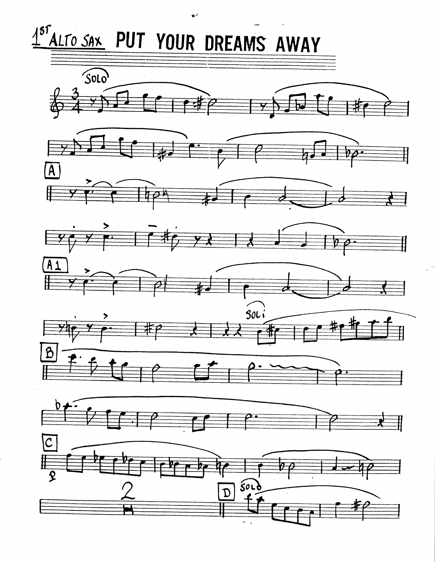 Put Your Dreams Away — Big Band sheet music by Mr. X | Slow Waltz
