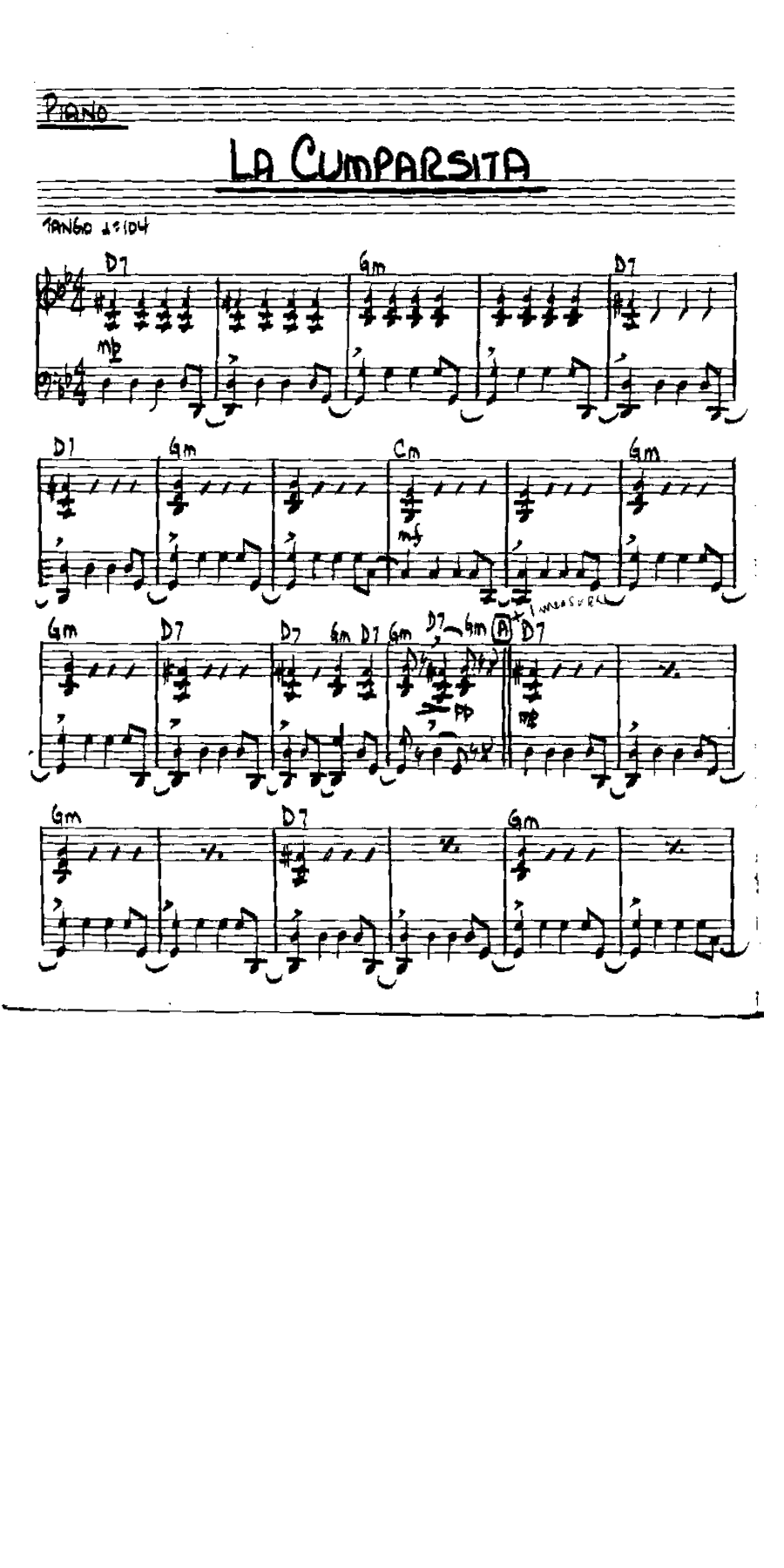 La Cumparsita-Tango — sheet music preview