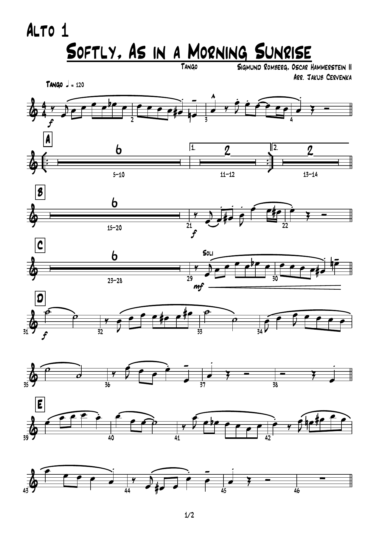 Softly As In A Morning Sunrise — sheet music preview