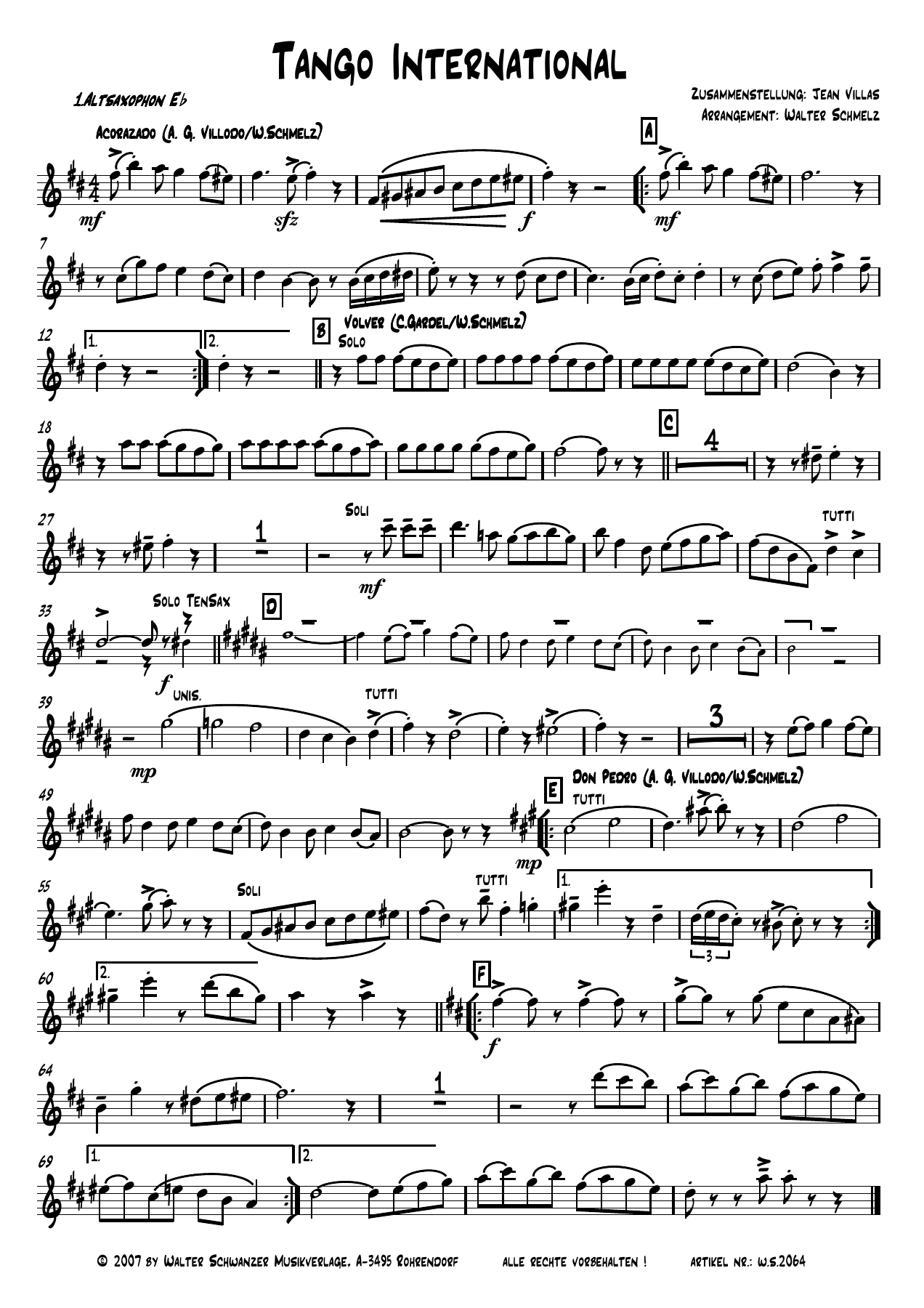 Tango International — sheet music preview
