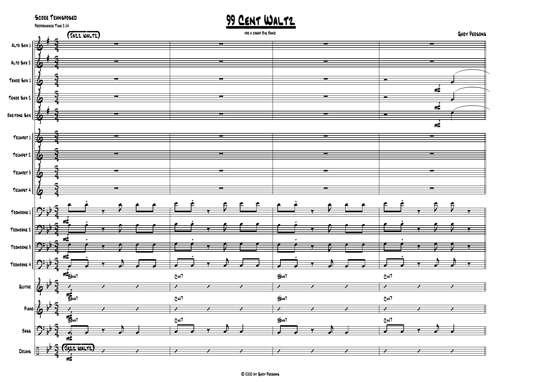 99 Cent Waltz — sheet music preview