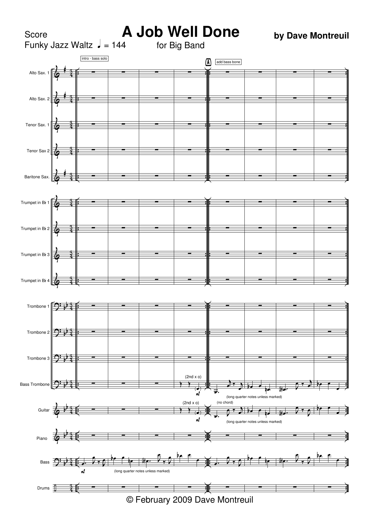 A Job Well Done — sheet music preview