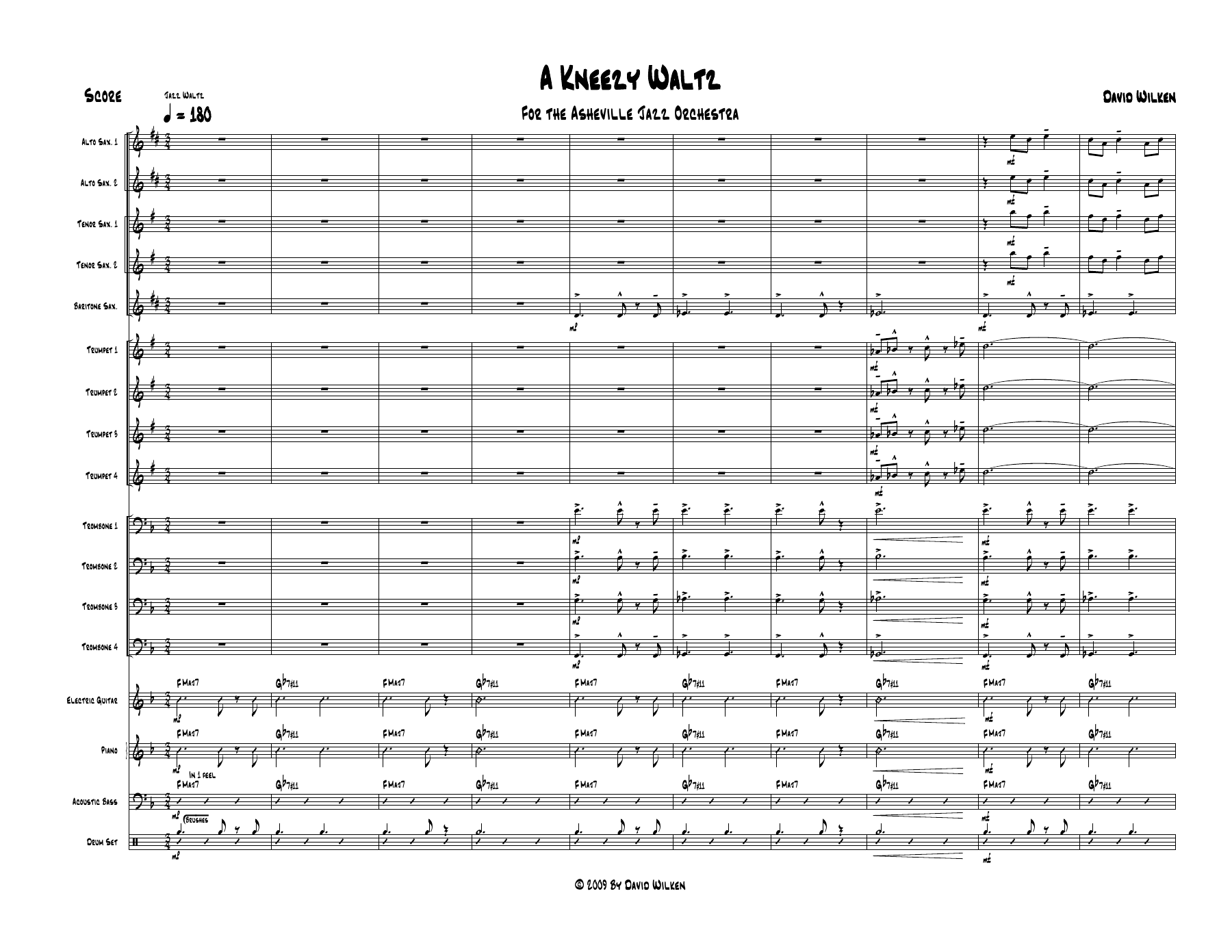 A Kneezy Waltz — sheet music preview