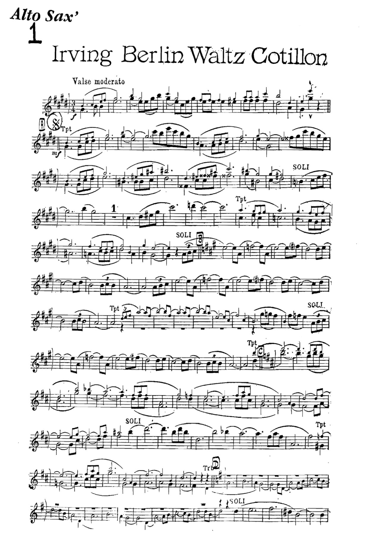 Irving Berlin Waltz Cotillion - Walts — sheet music preview
