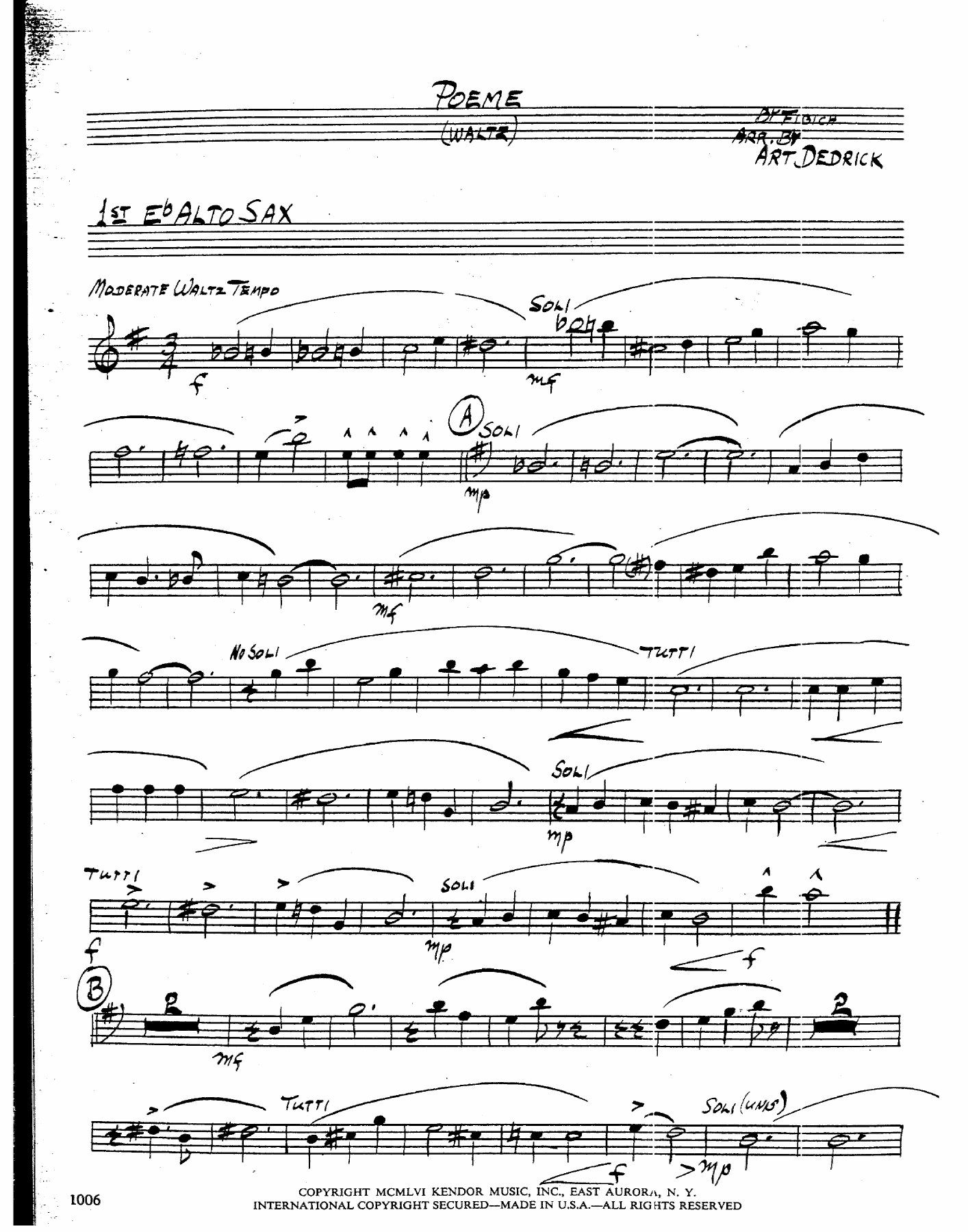 Poeme — sheet music preview