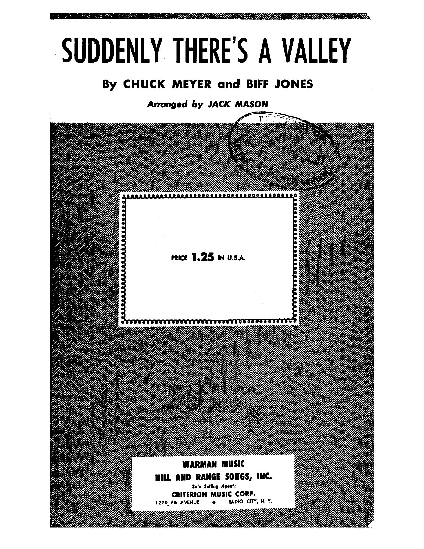 Suddenly There's A Valley — sheet music preview