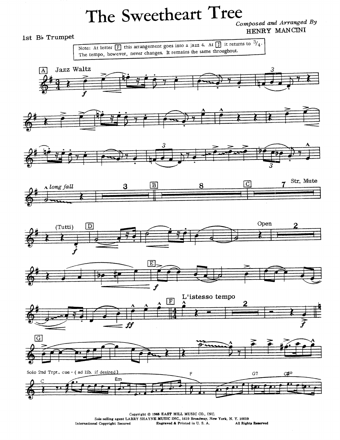 The Sweetheart Tree — sheet music preview
