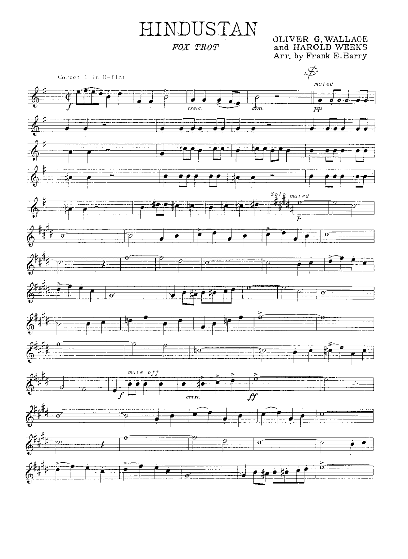 Hindustan — sheet music preview