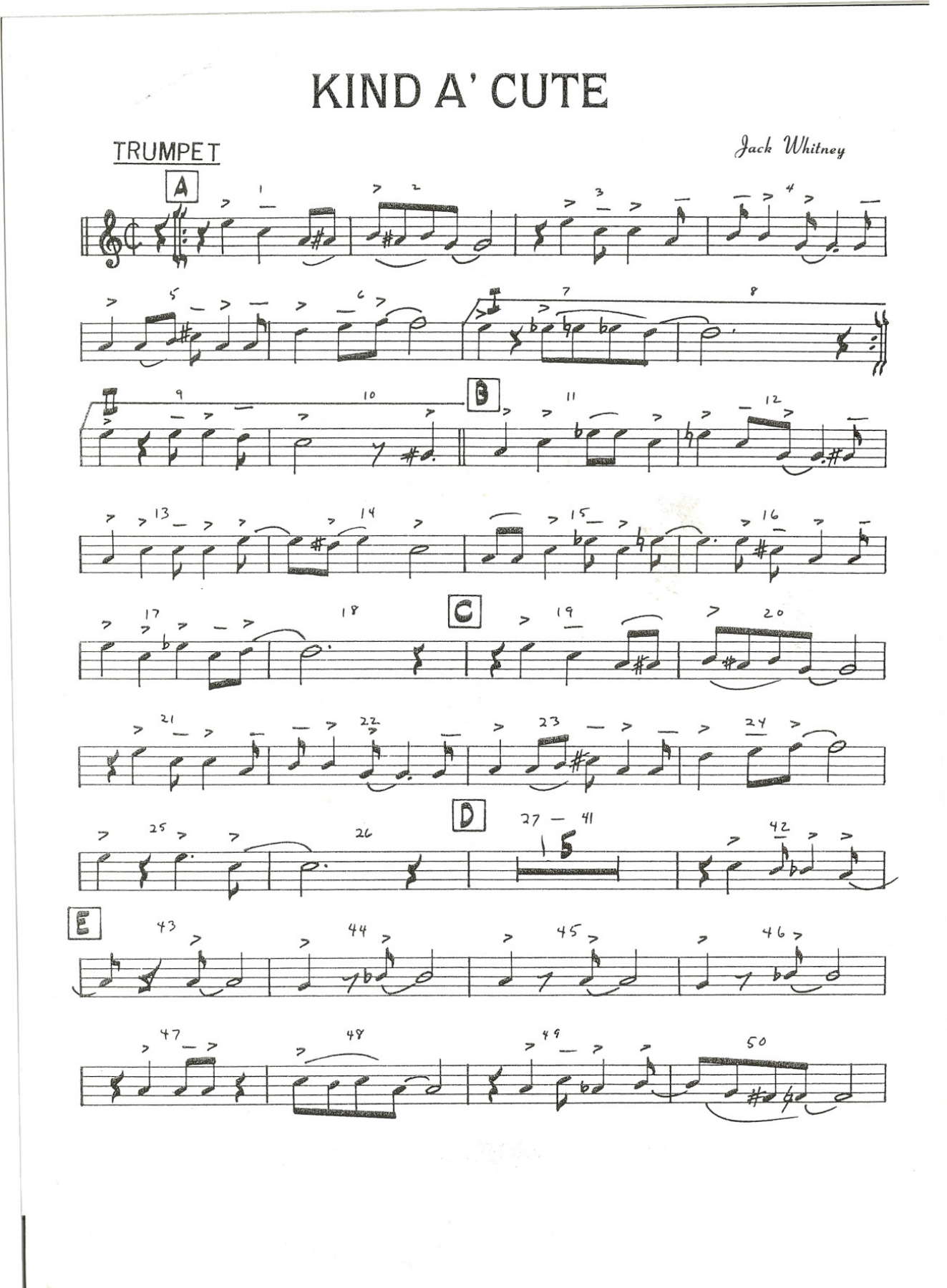 Kind A Cute — Dixieland sheet music by Jack Whitney | Dixieland