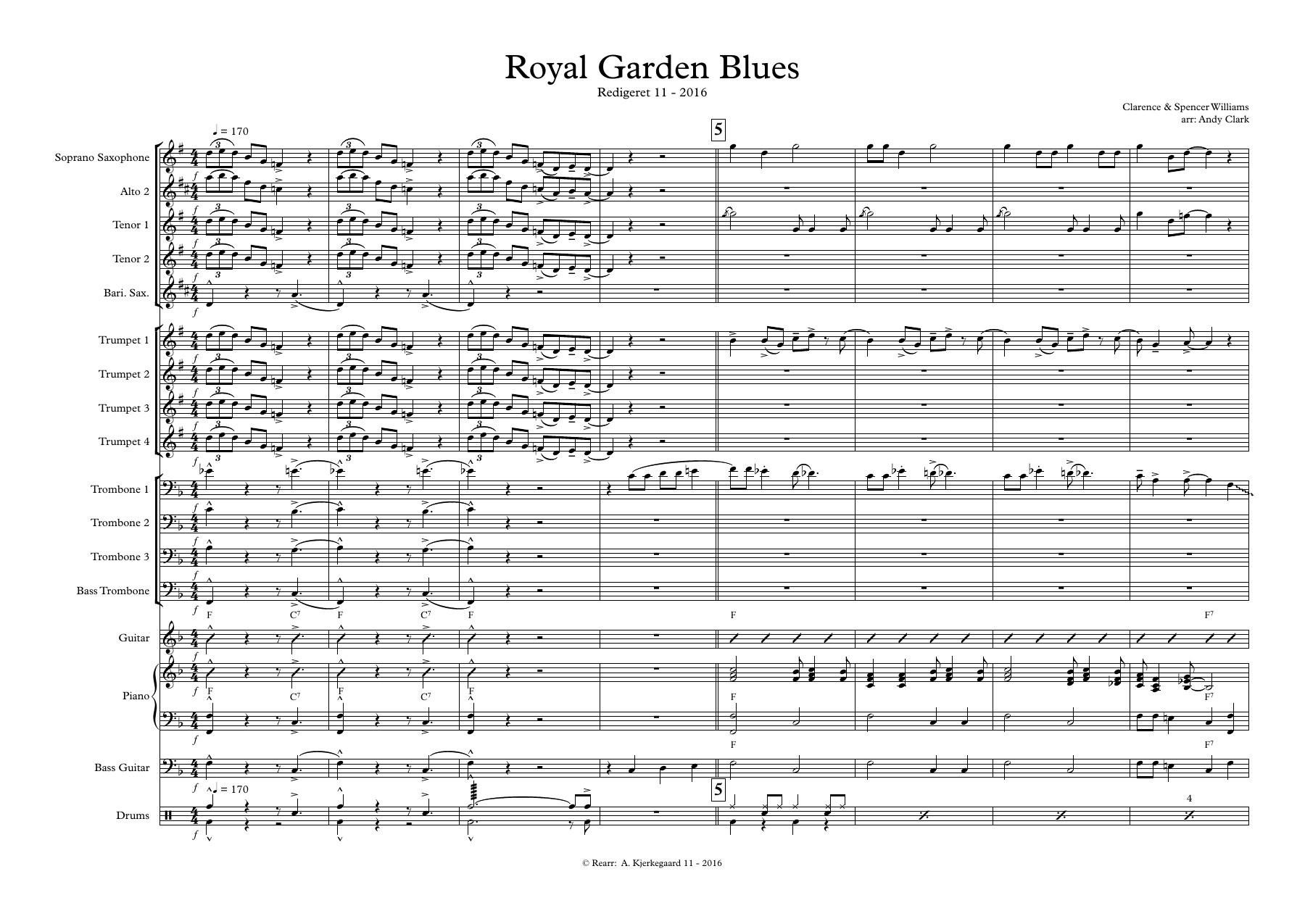Royal Garden Blues — sheet music preview