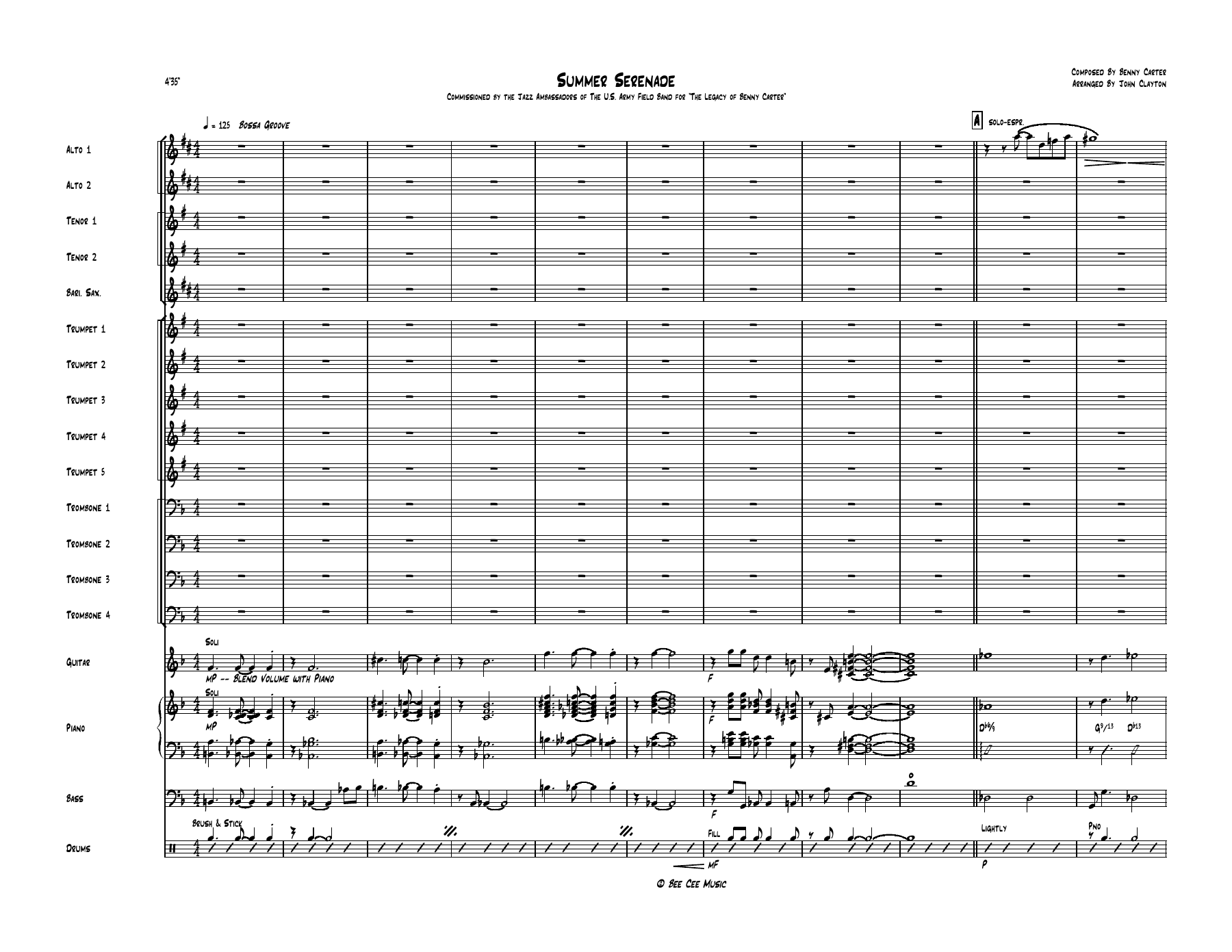 Summer Serenade (J.Clayton) MP3 AS. — sheet music preview