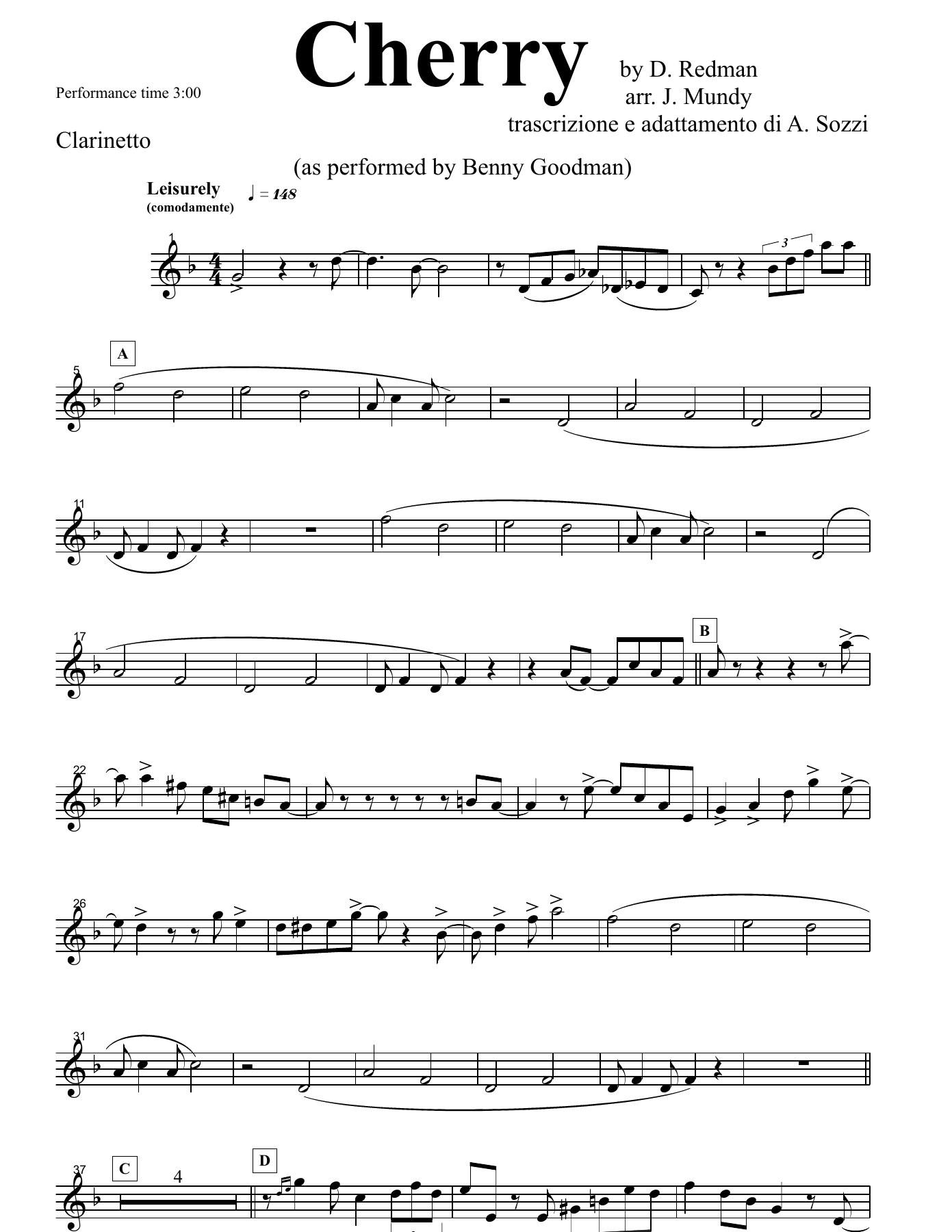 Cherry — sheet music preview