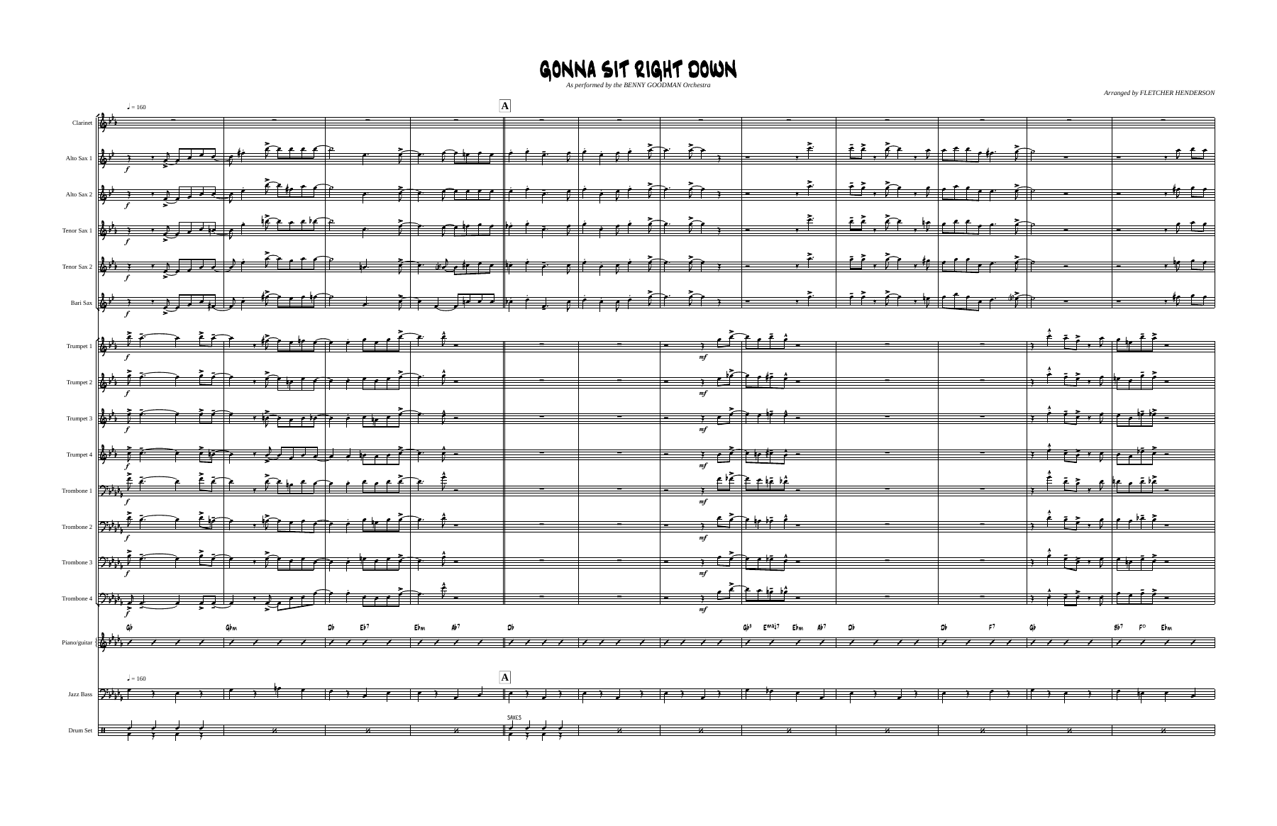 Gonna Sit Right Down — sheet music preview