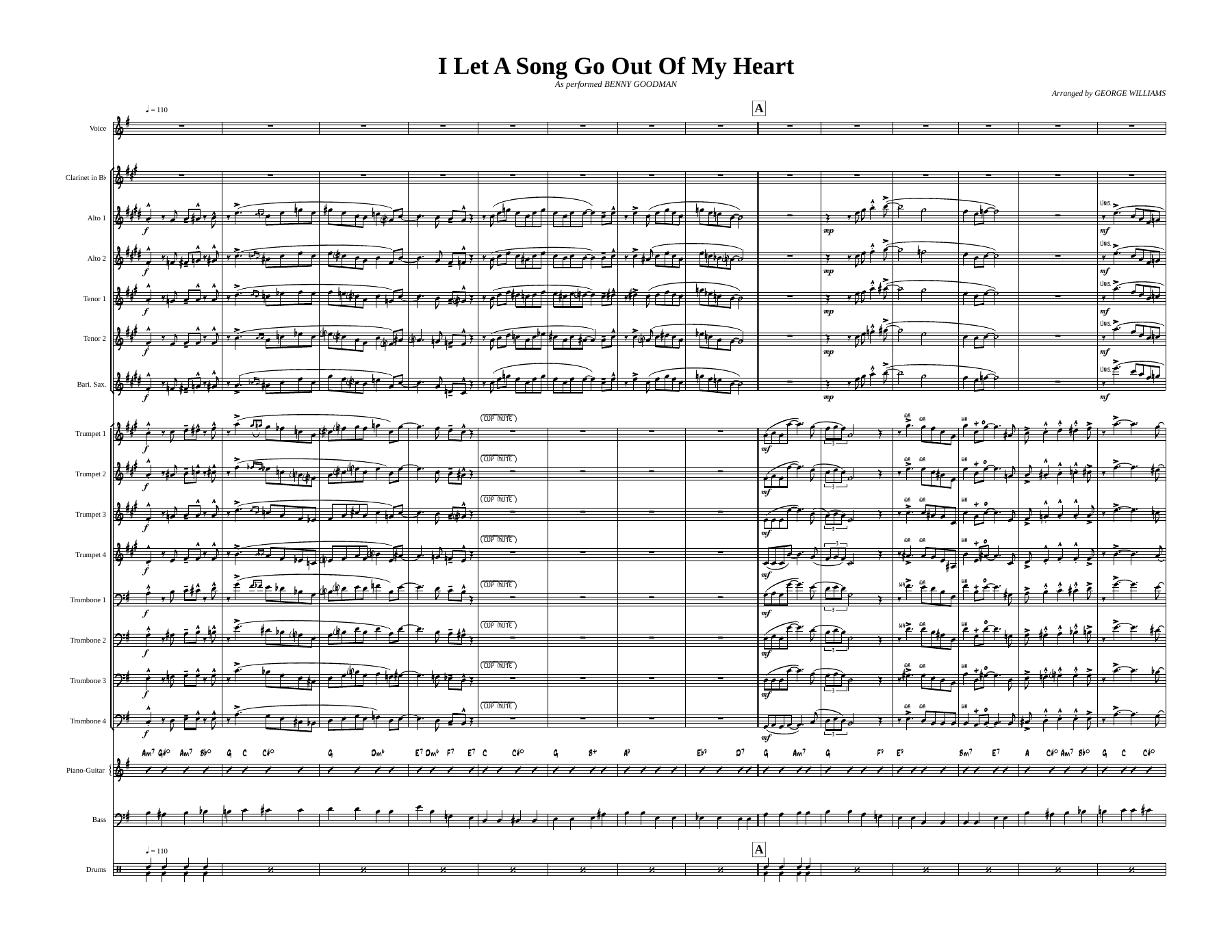 I let a Song Go Out Of My Heart (BGoodman — sheet music preview