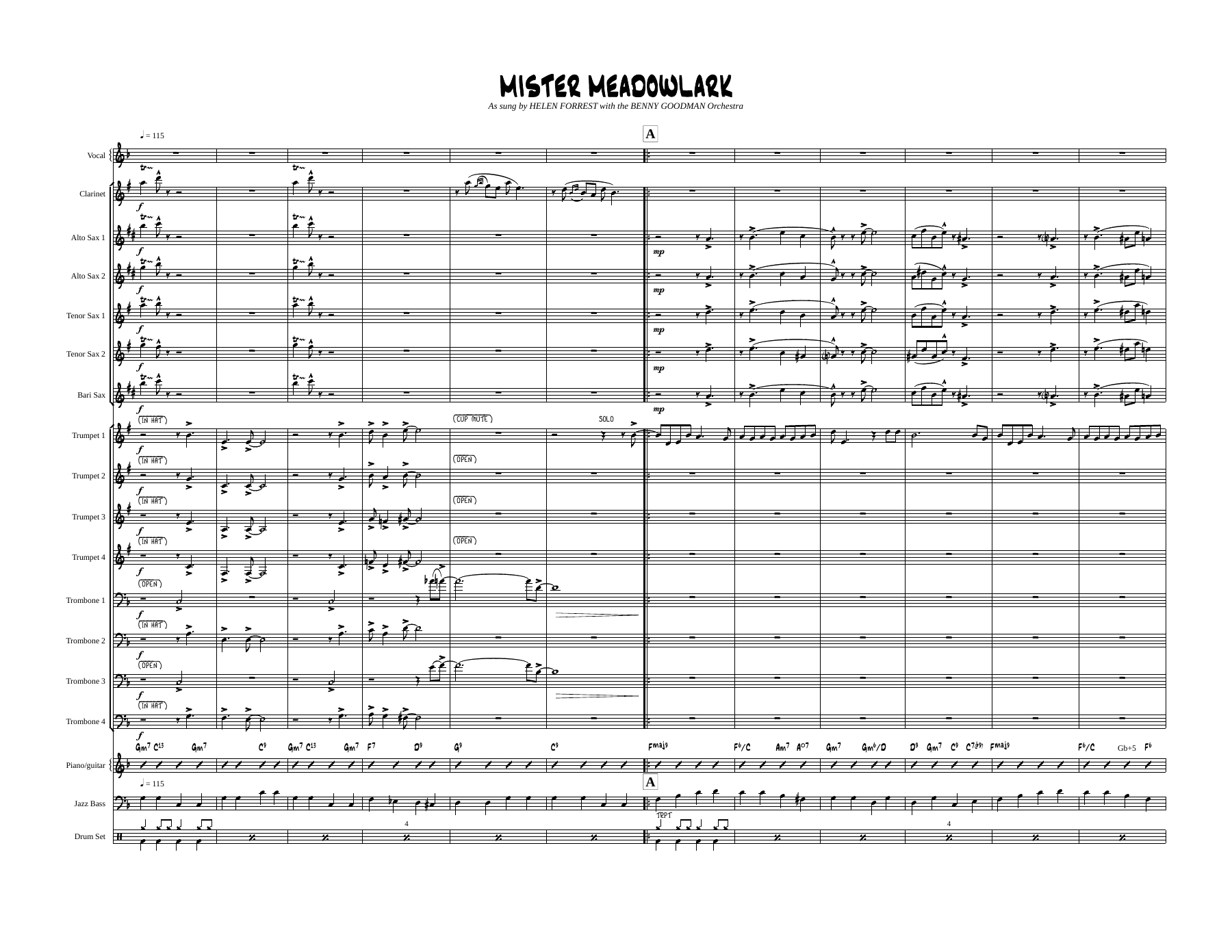 Mister Meadowlark — sheet music preview