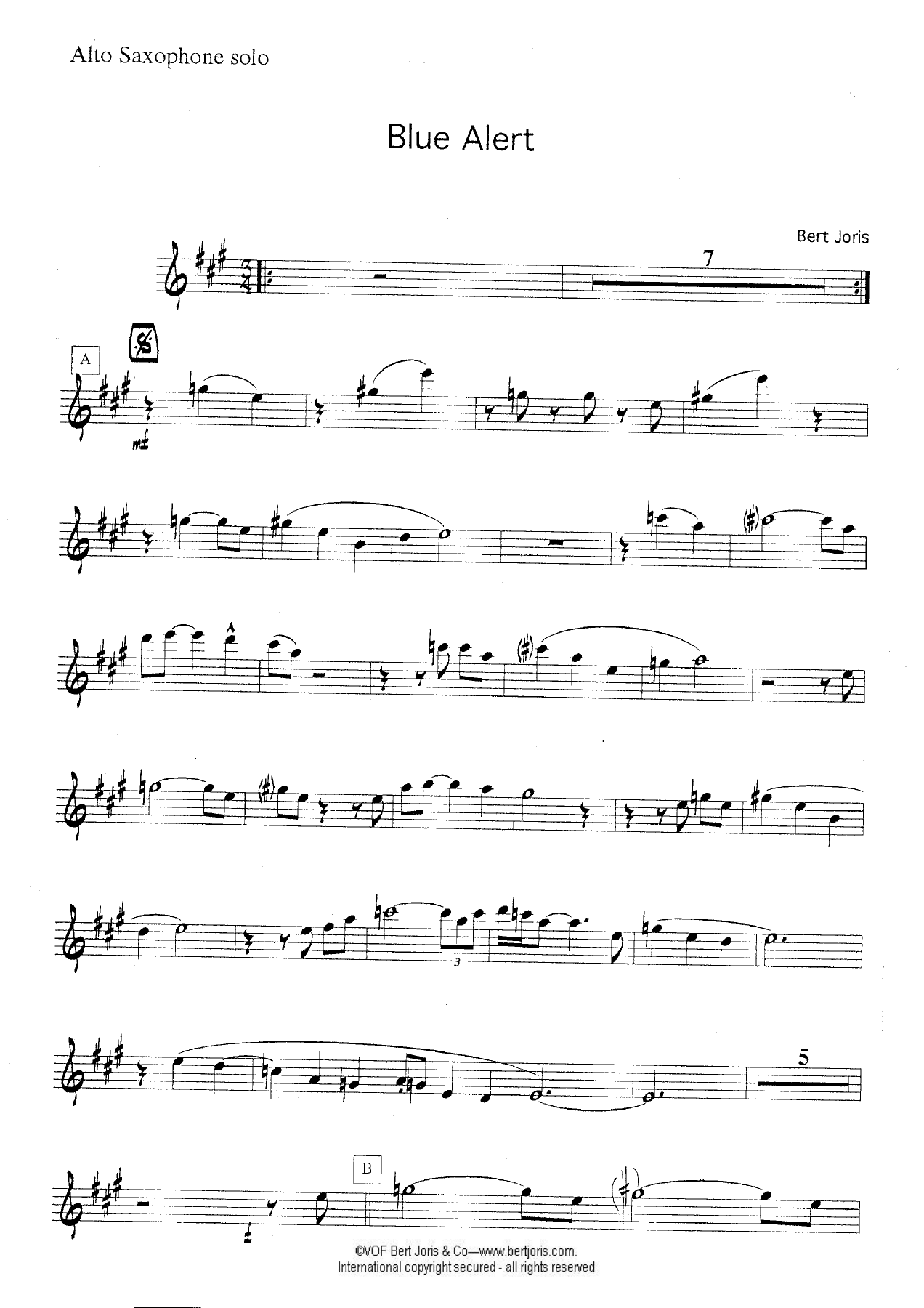 Blue Alert — sheet music preview