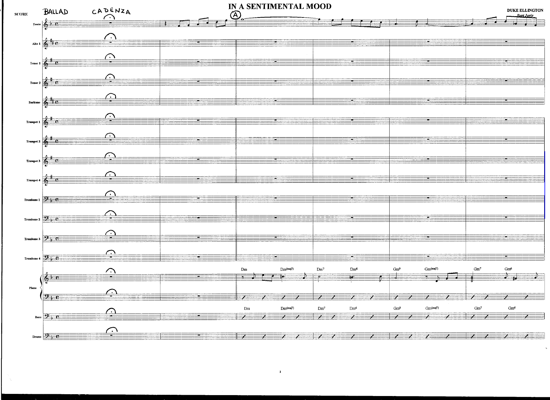 In A Sentimental Mood (B.Joris) feat.Tb — sheet music preview