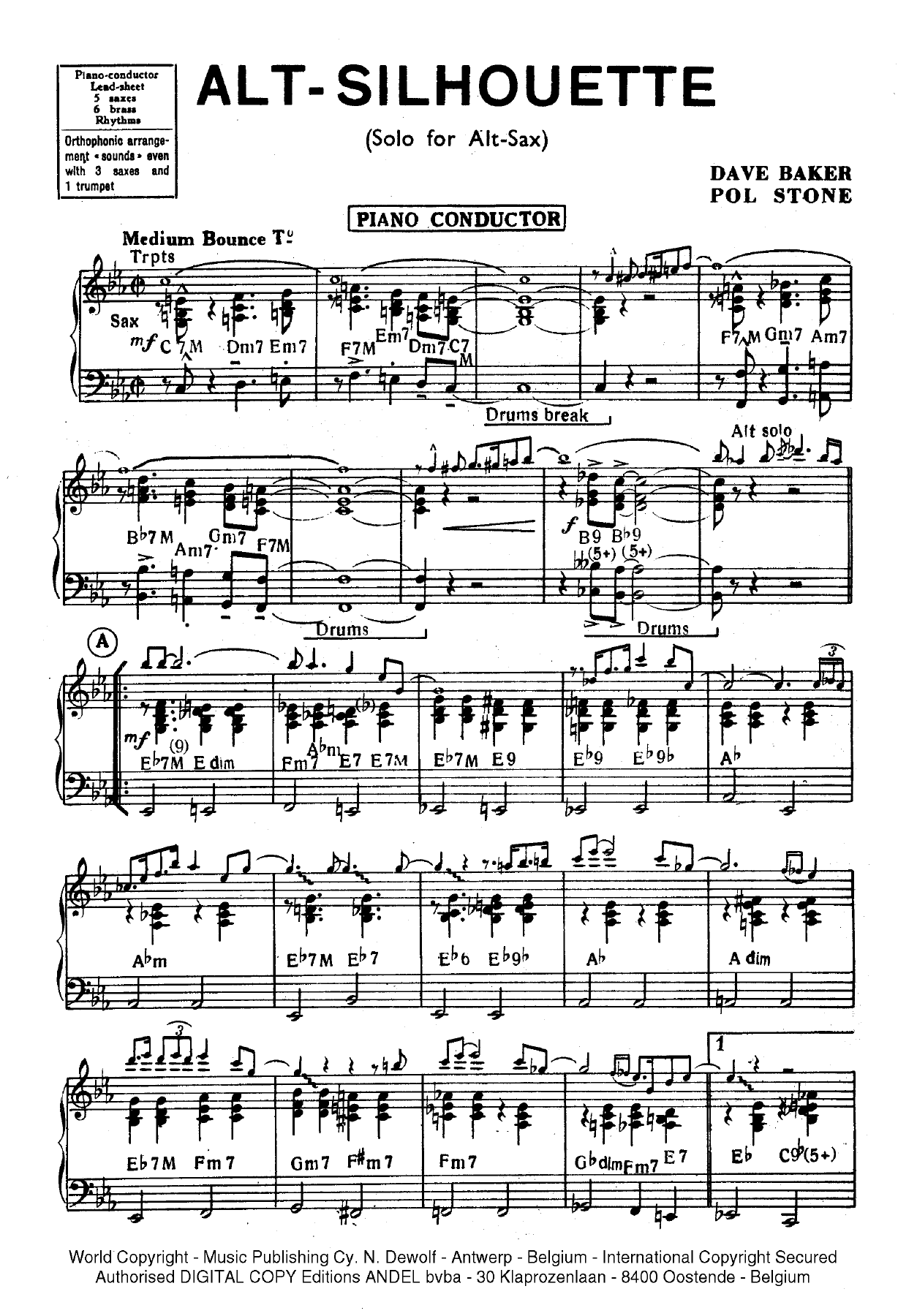 Alt Silhouette — sheet music preview