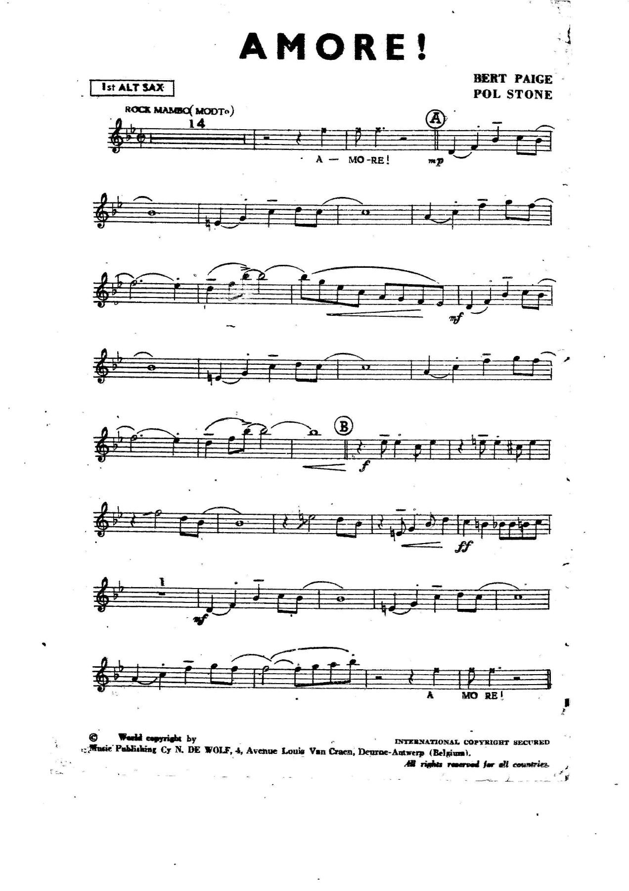 Amore! — sheet music preview