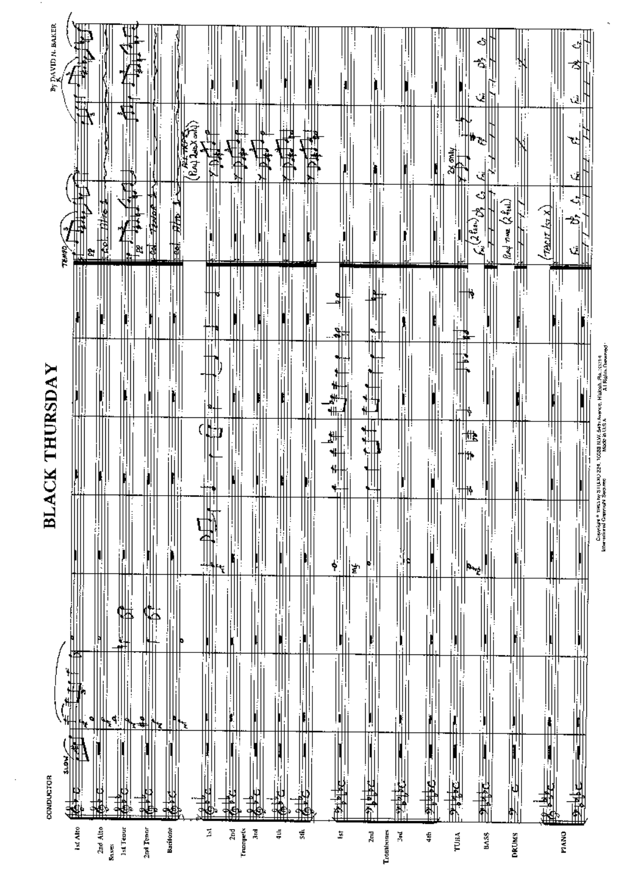 Black Thursday — sheet music preview