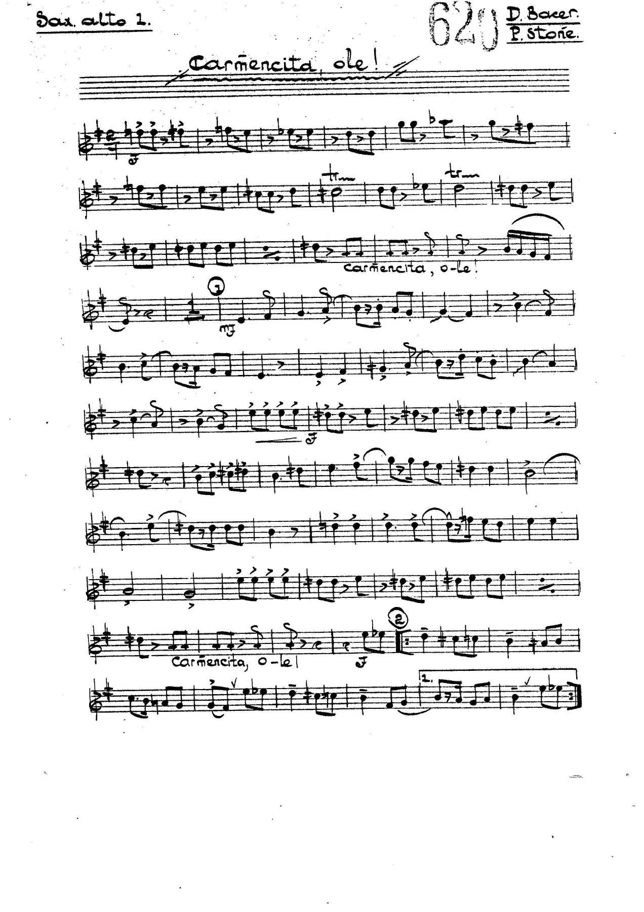 Carmencita, Ole! — sheet music preview