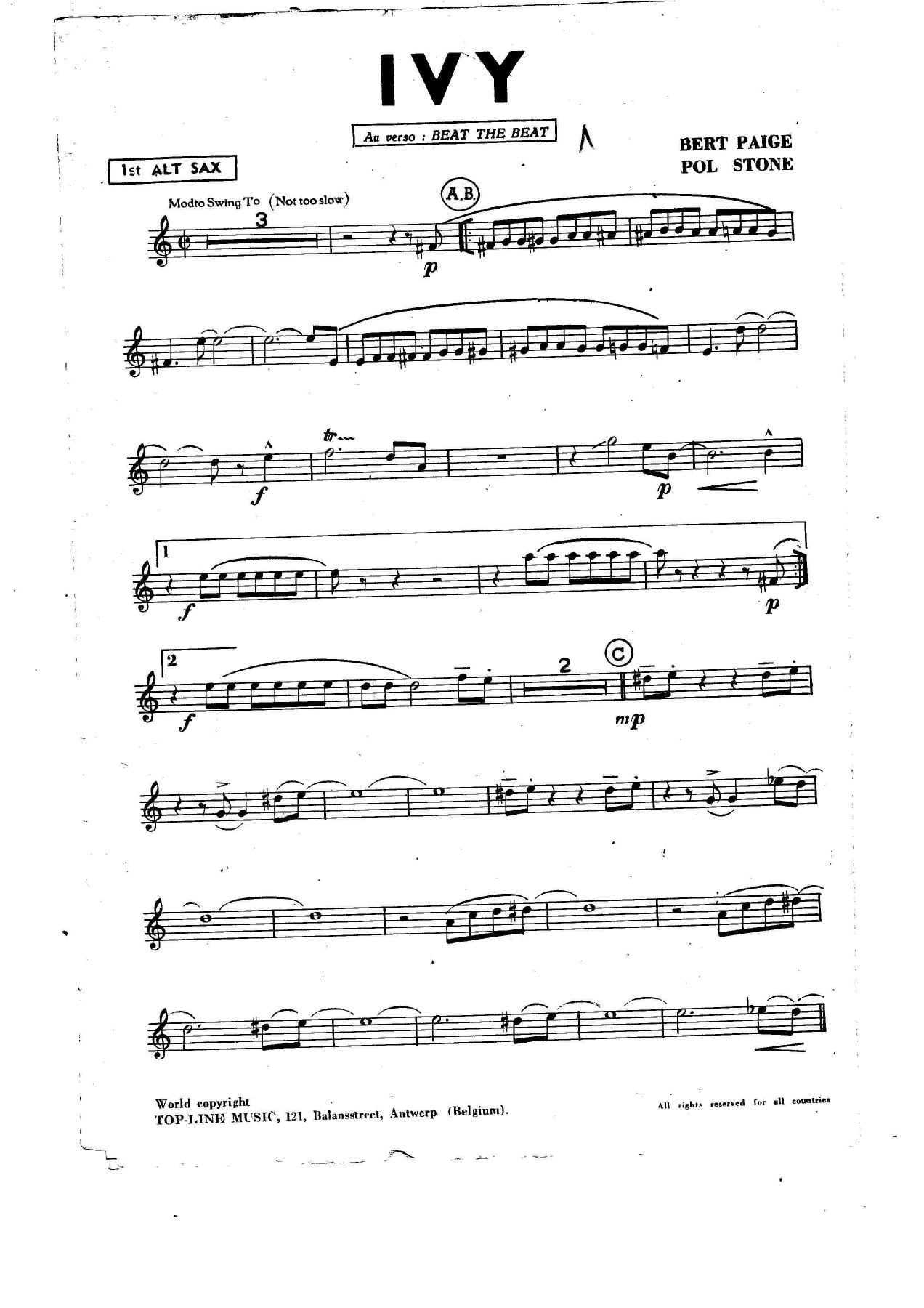 Ivy P.Stone) — Big Band sheet music by Bert Paige-Pol Stone | Jazz Standard