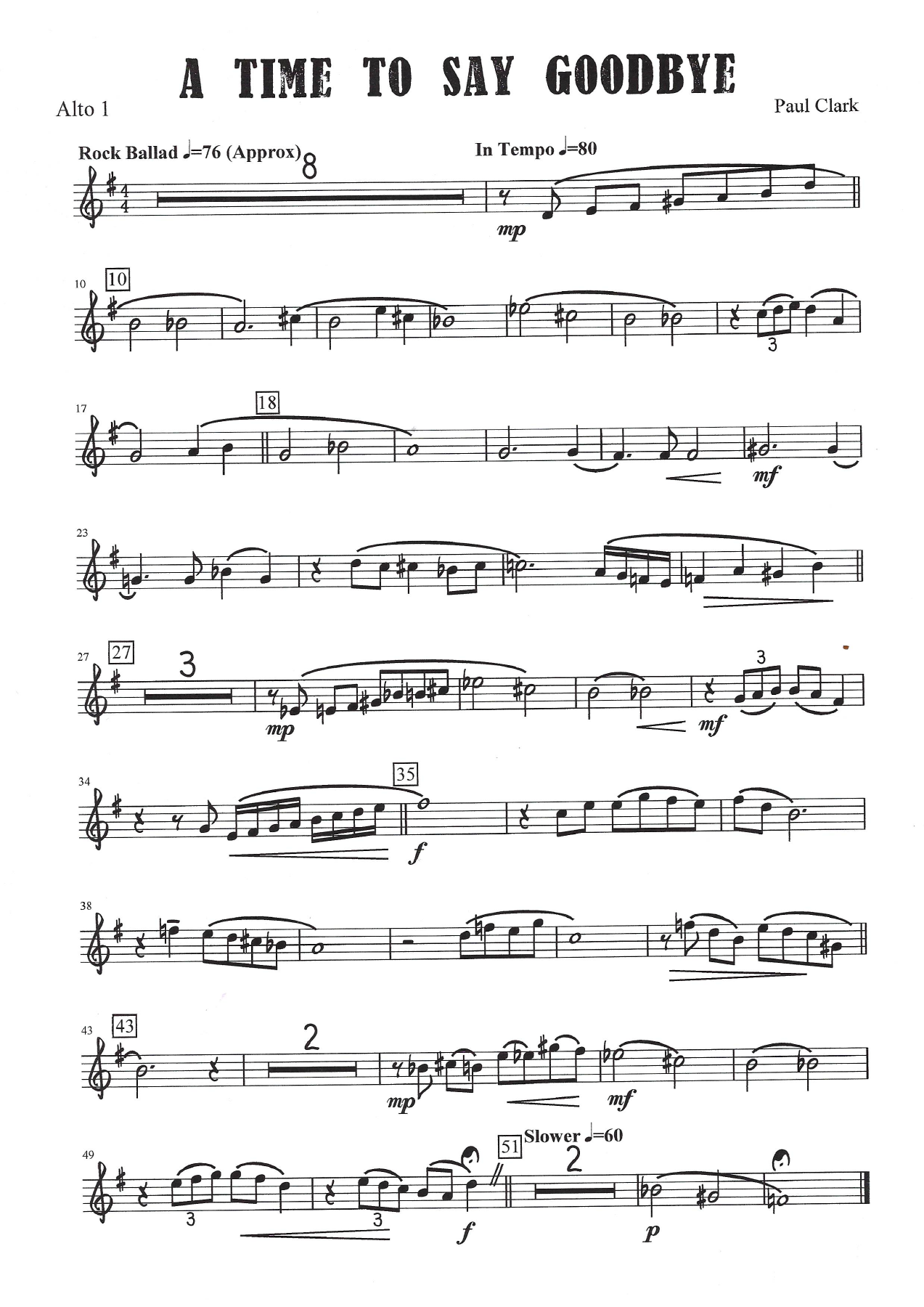 A Time To Say Goodbye — sheet music preview